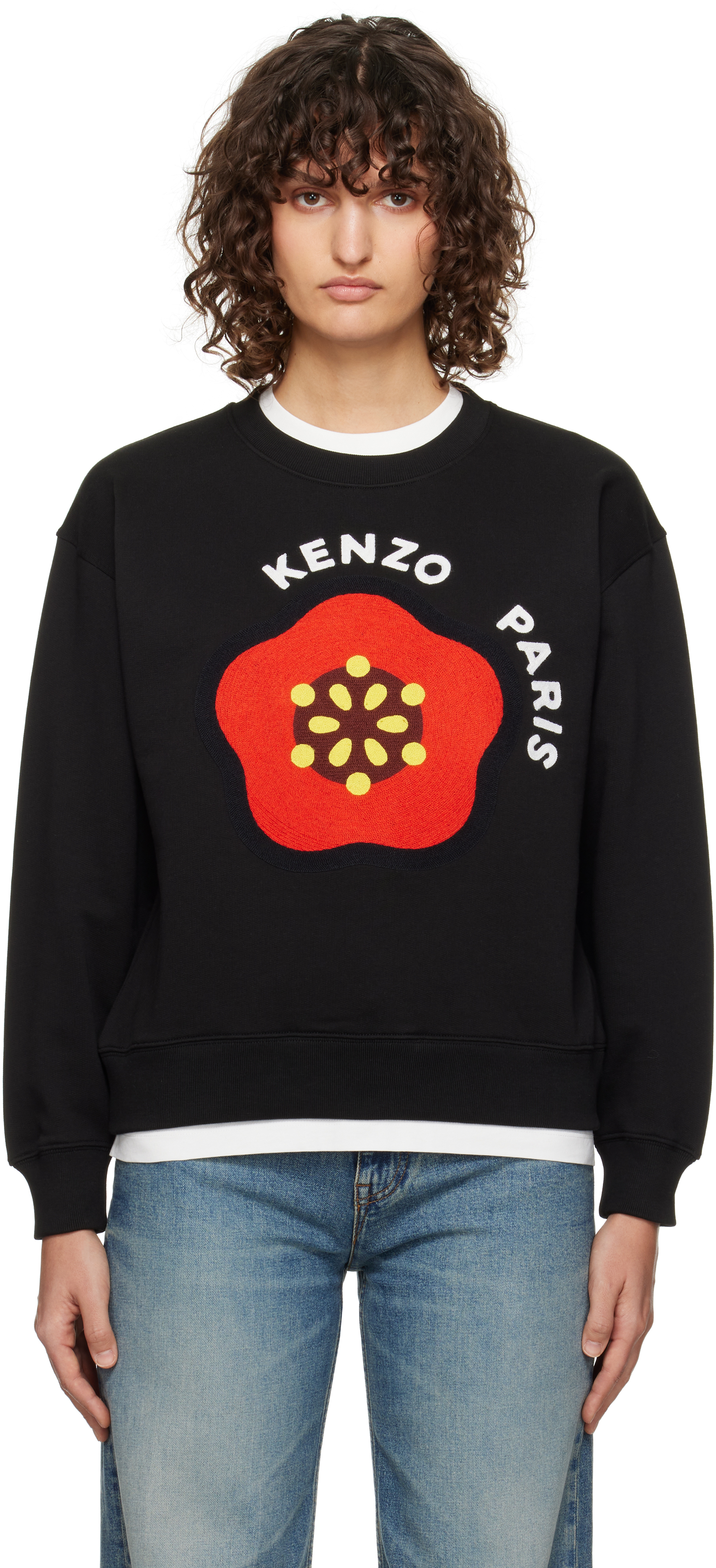 Black Kenzo Paris Pop Embroidered Sweatshirt