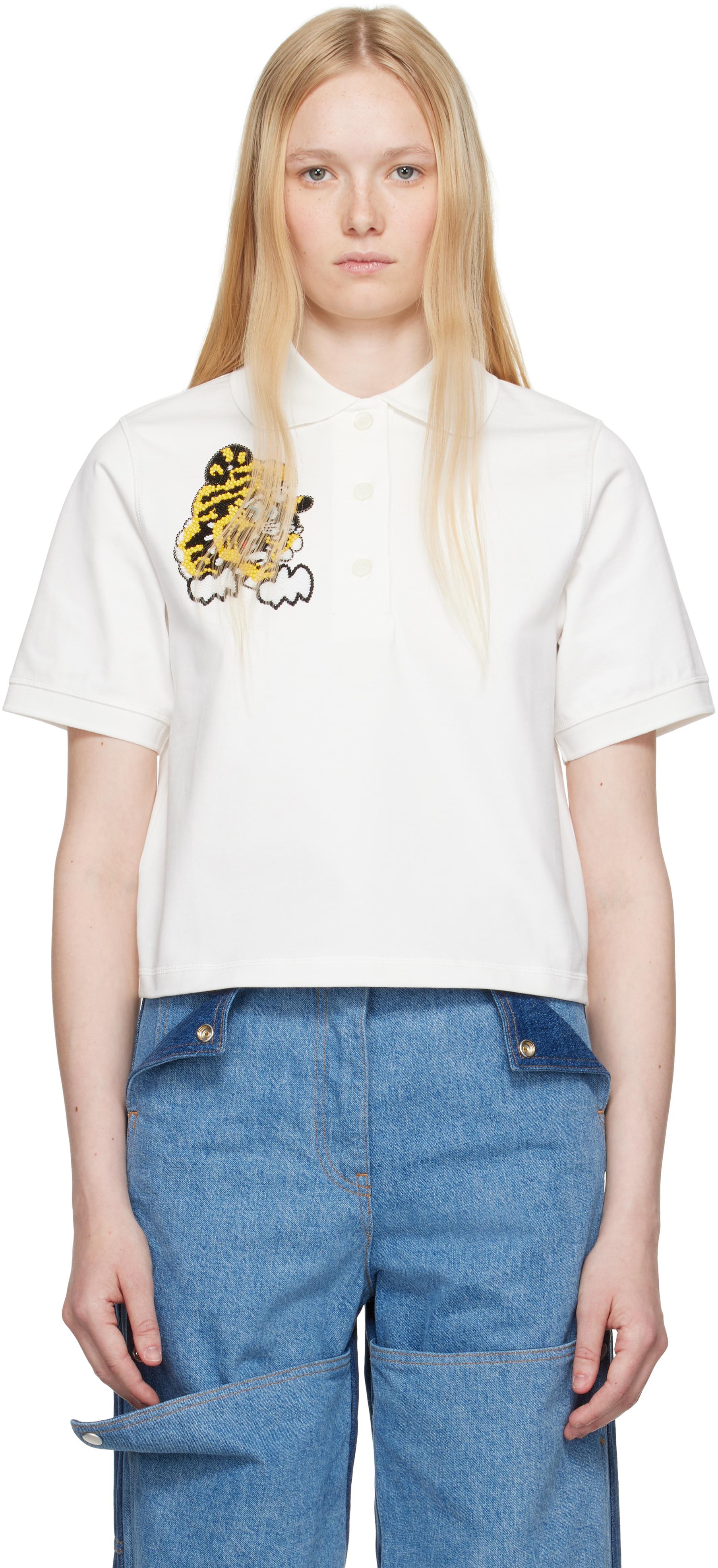 White Kenzo Paris VERDY Edition Embroidered Polo