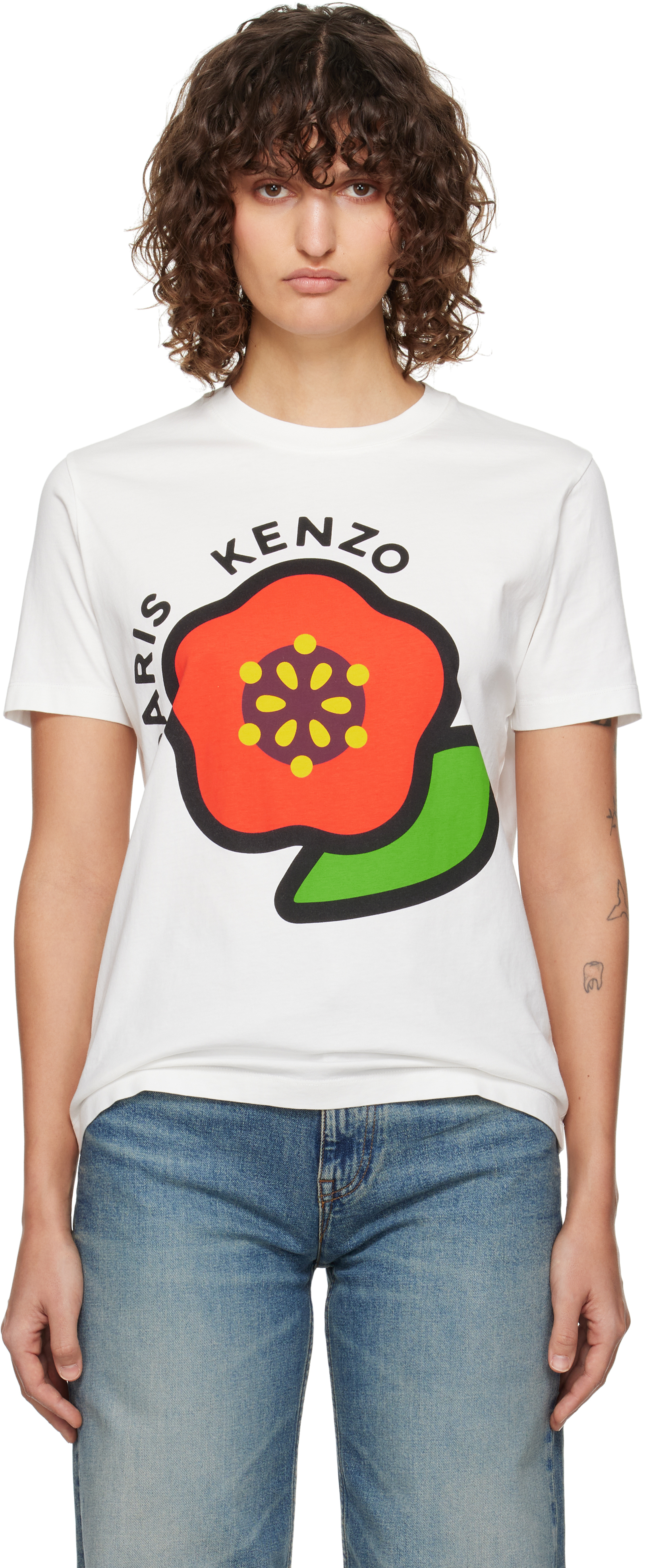 White Kenzo Paris Pop Loose T-shirt