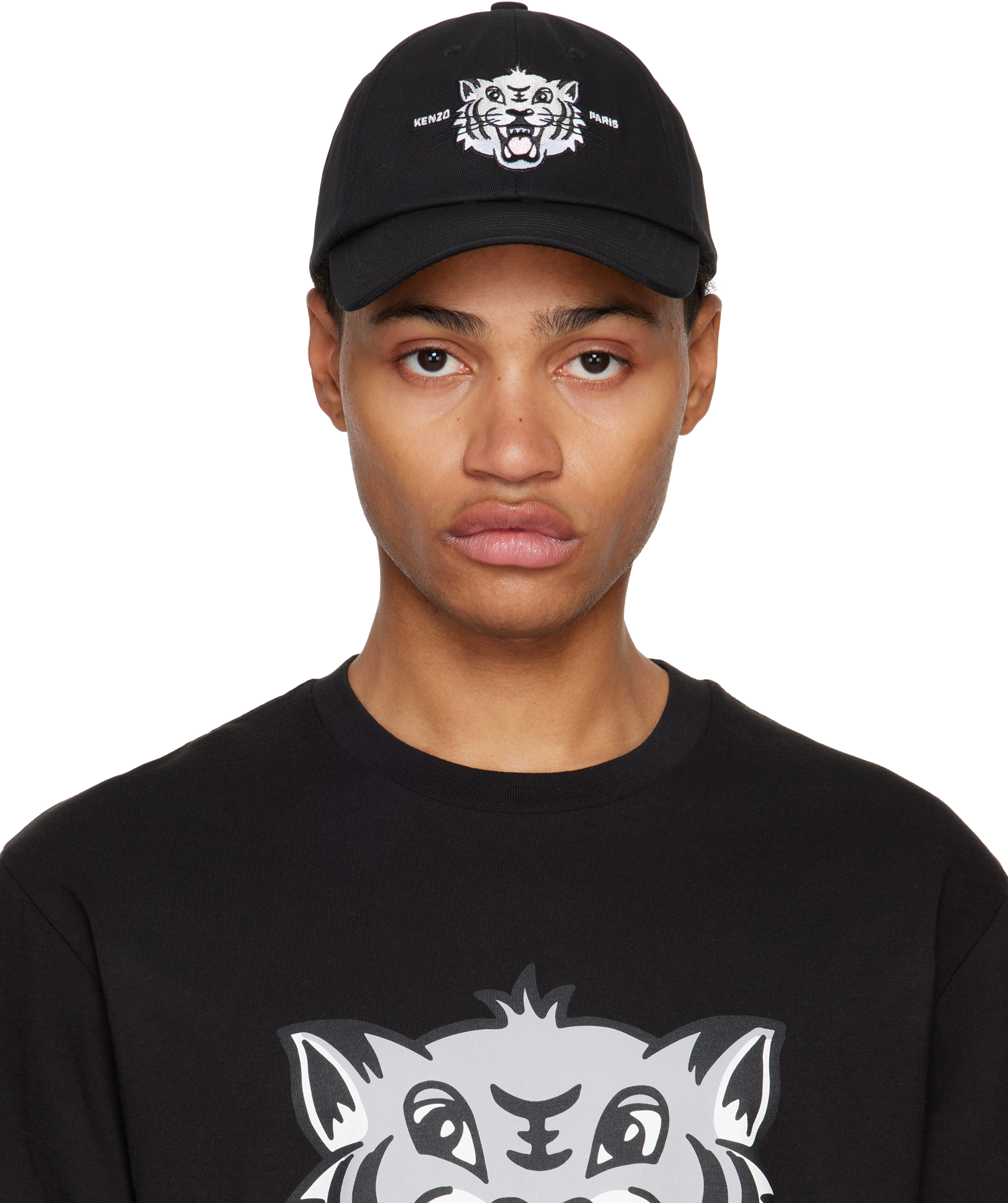 Black Kenzo Paris Logo Graphic Cap