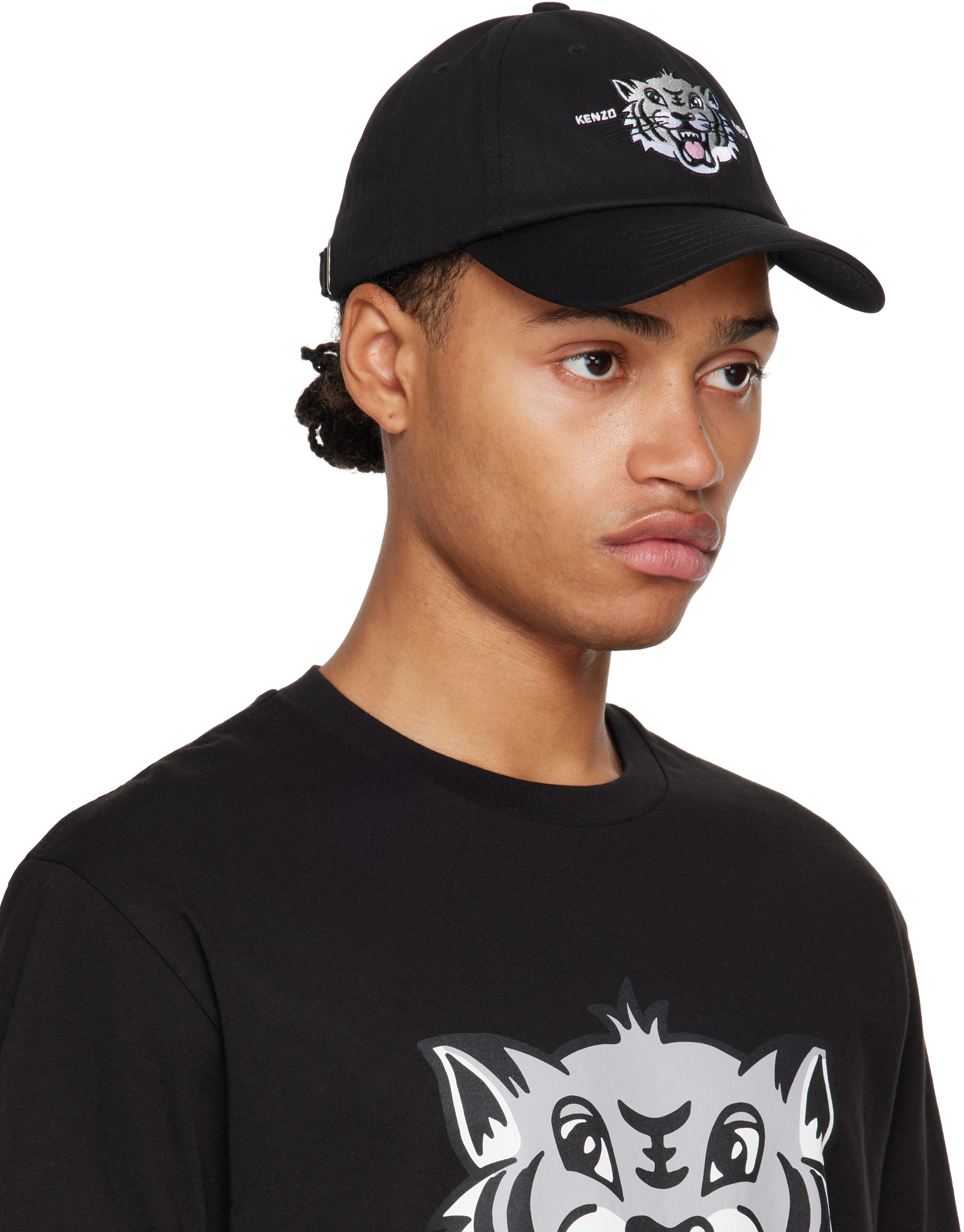 KENZO BLACK KENZO PARIS LOGO GRAPHIC CAP 