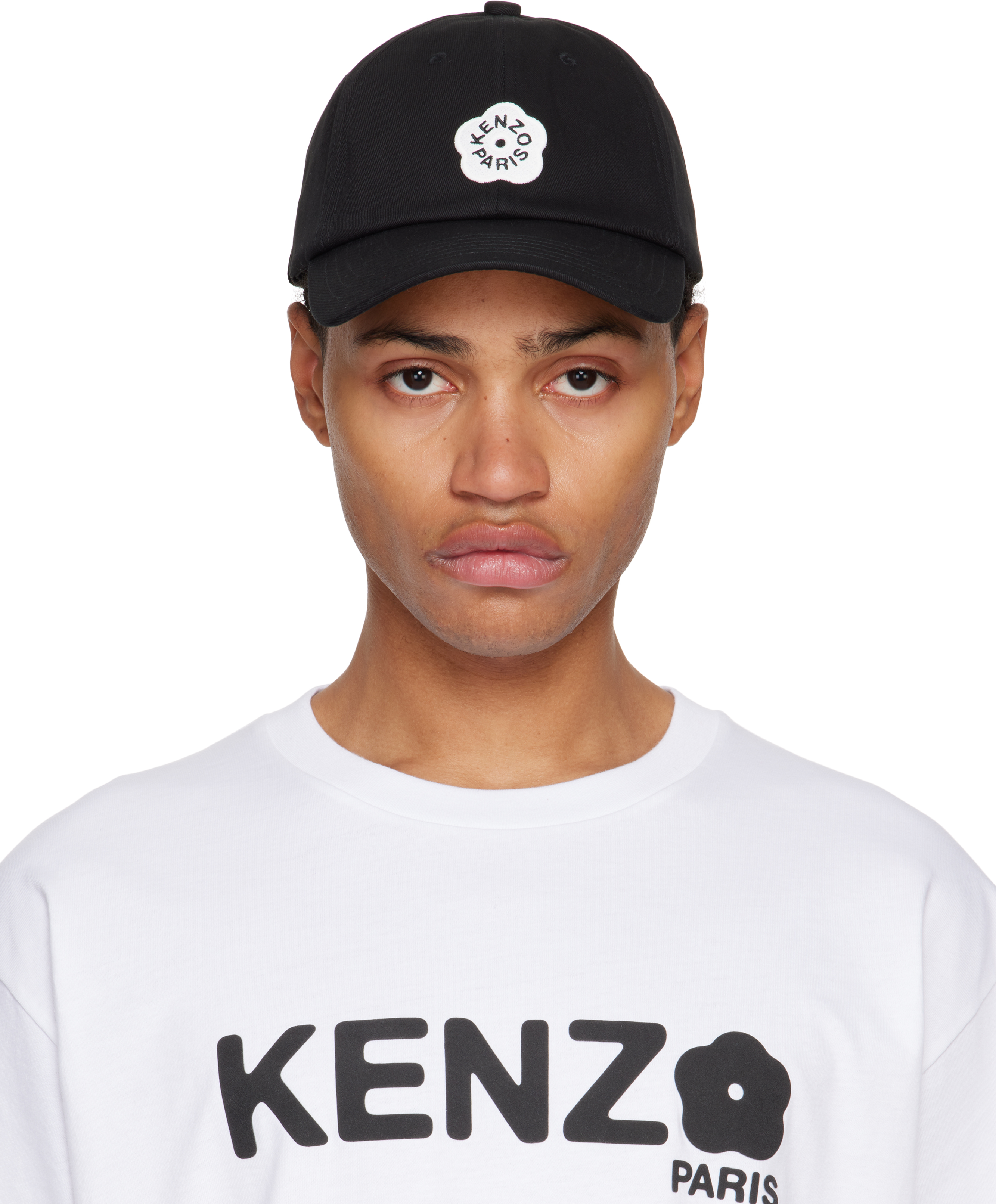 Black Kenzo Paris Logo Patch Cap