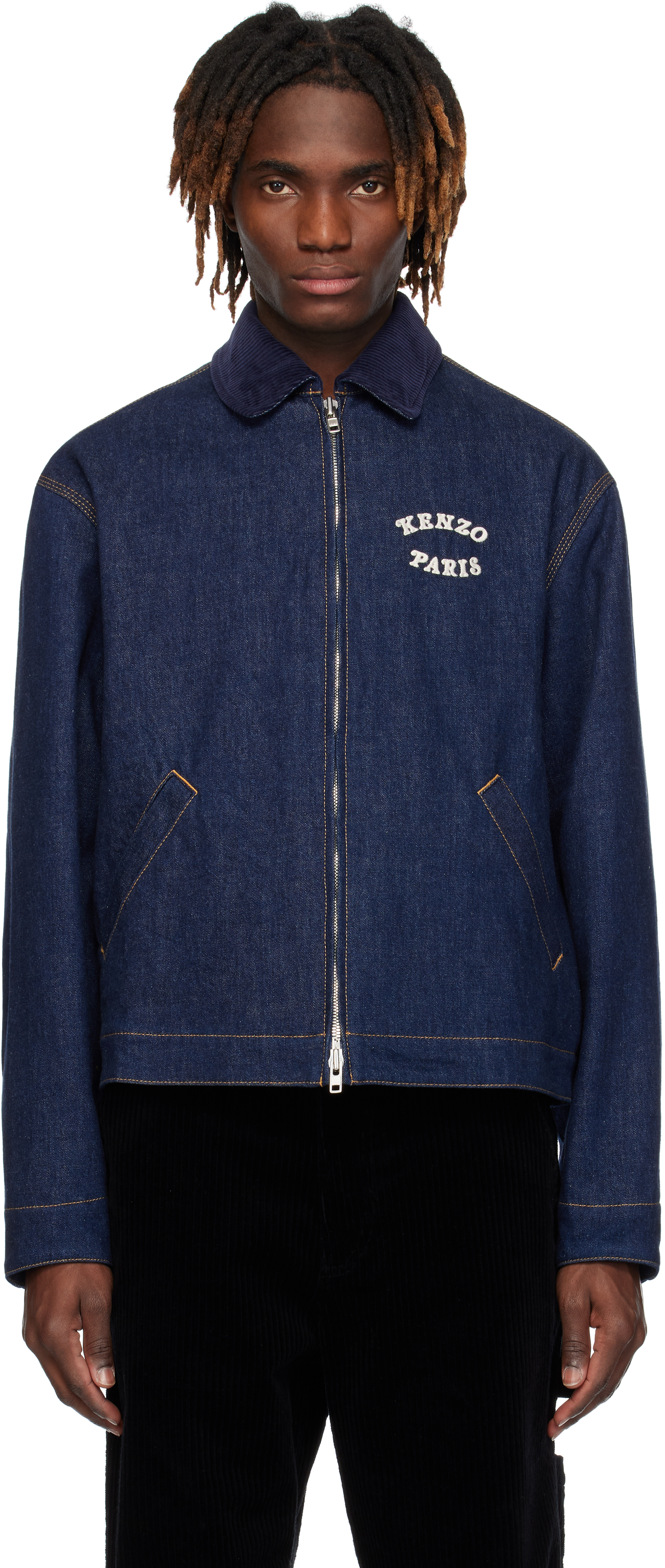 Blue Kenzo Paris VERDY Edition Padded Workwear Denim Jacket