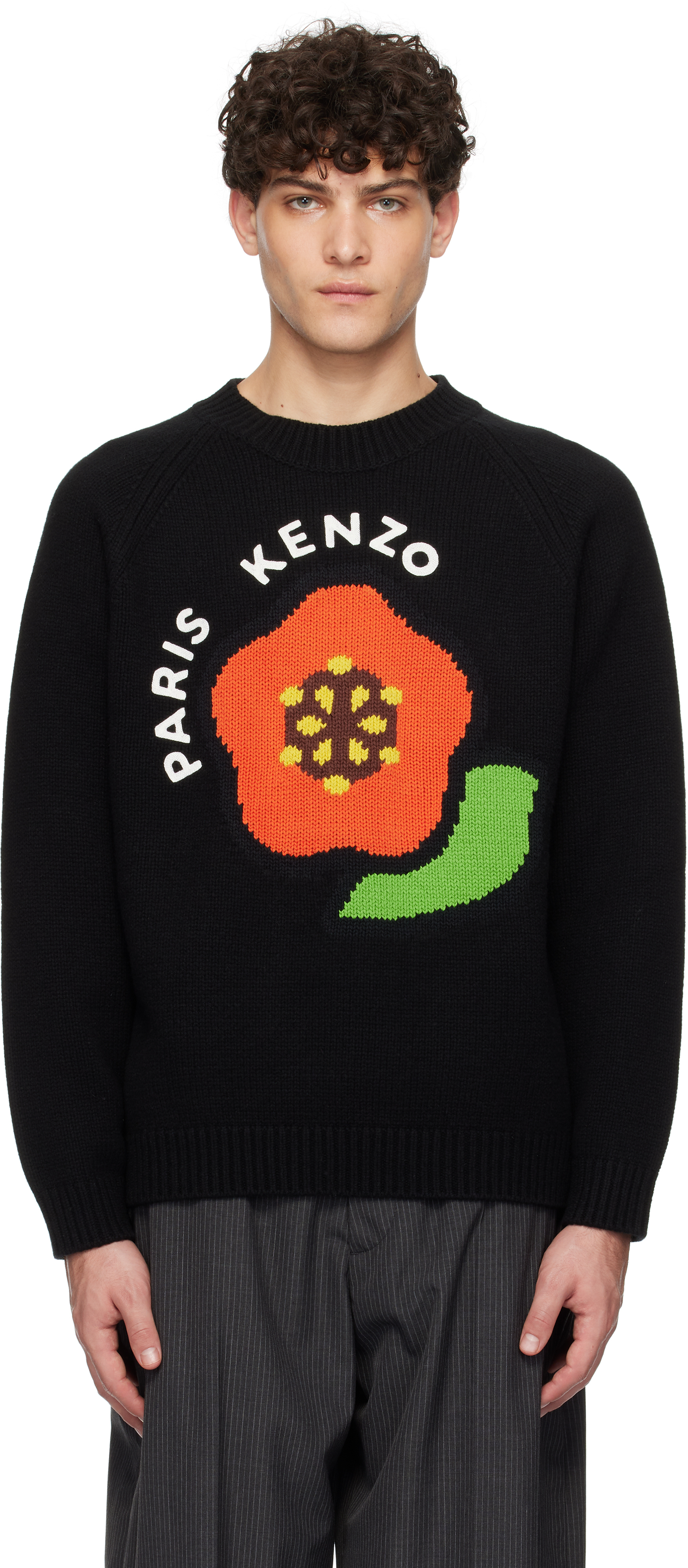 Kenzo Black Kenzo Paris Pop Wool Sweater SSENSE