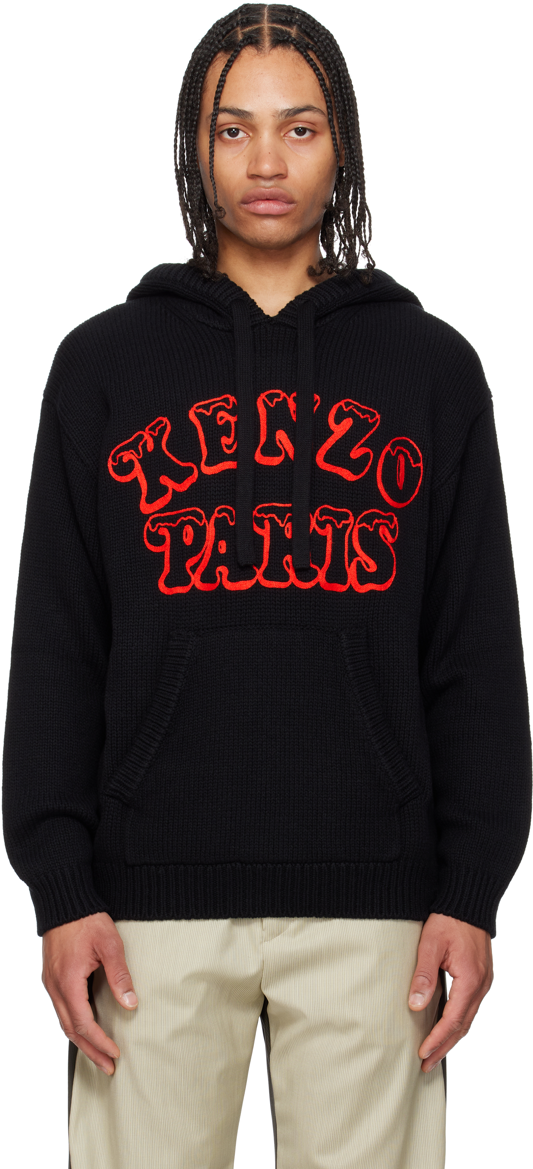 Kenzo: ブラック Kenzo Paris VERDYエディション ニット Kenzo: ブラック Kenzo Paris VERDYエディション ニット