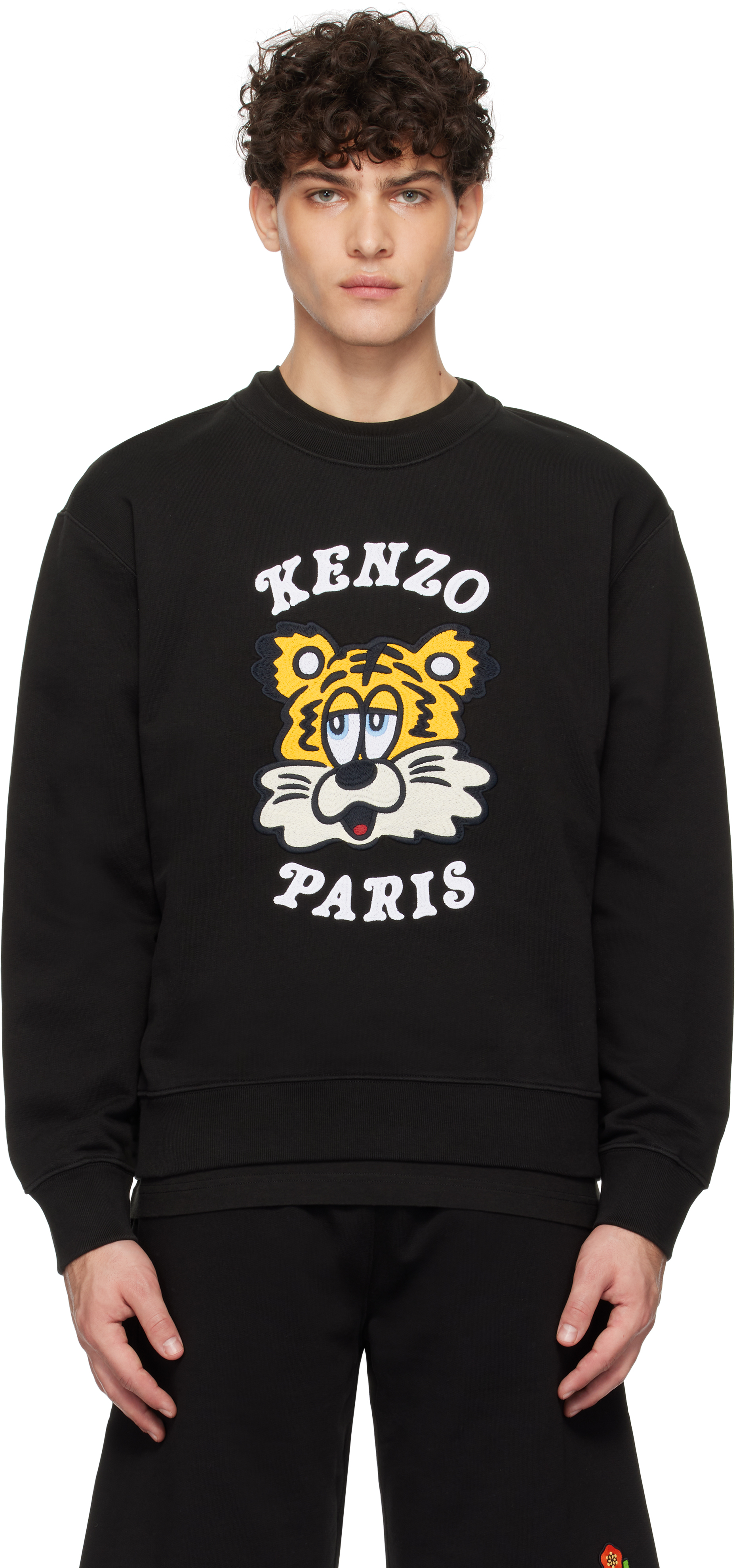 Kenzo Sweatshirts male Black Size M Embroidered Sweatshirt Verdy Market