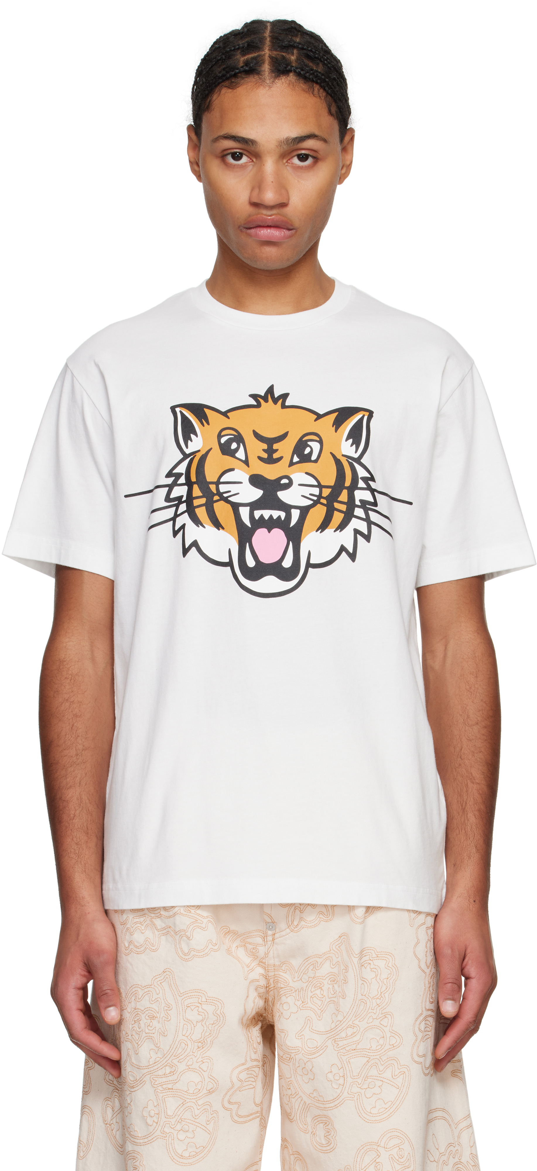 Black Kenzo Paris Happy Tiger Classic T-shirt