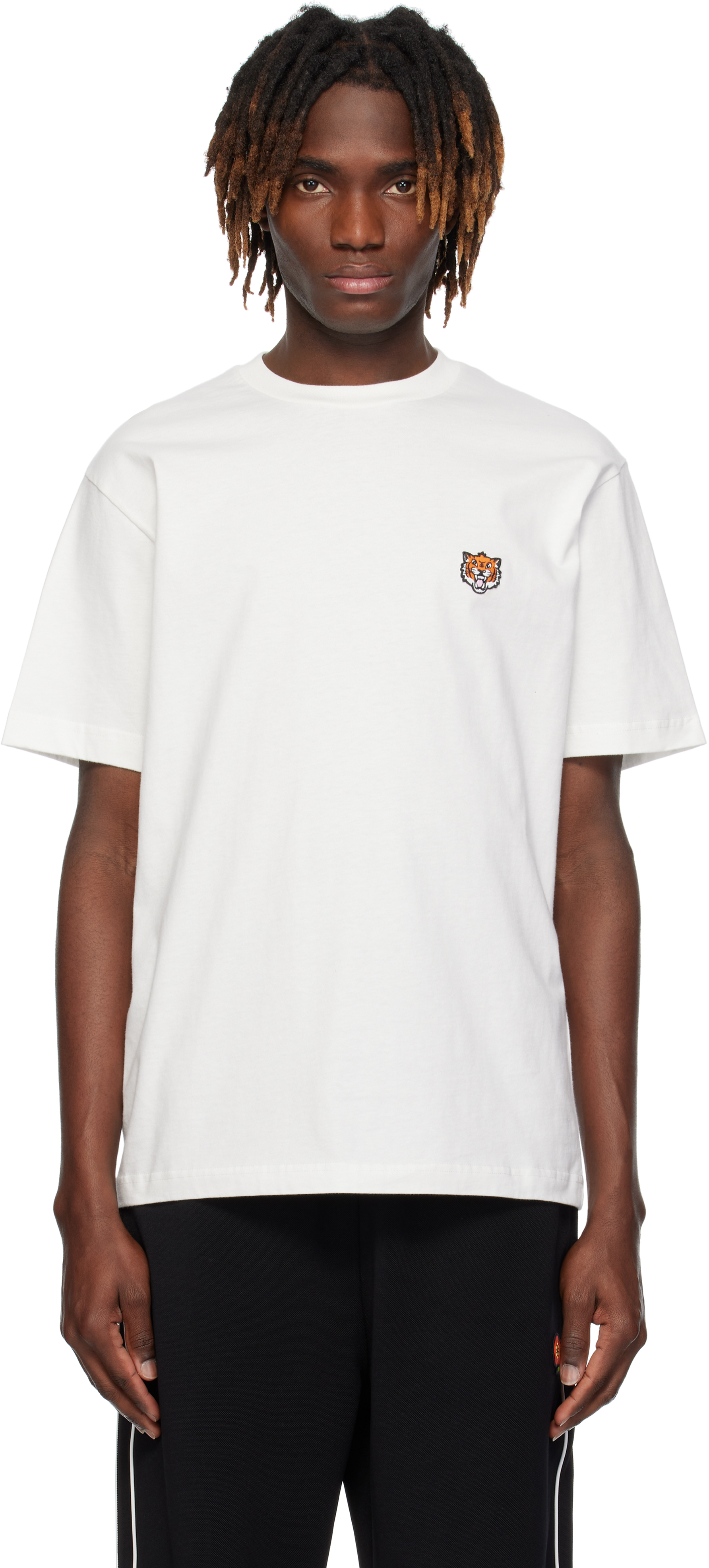White Kenzo Paris 'KENZO Happy Tiger' Embroidered T-shirt by