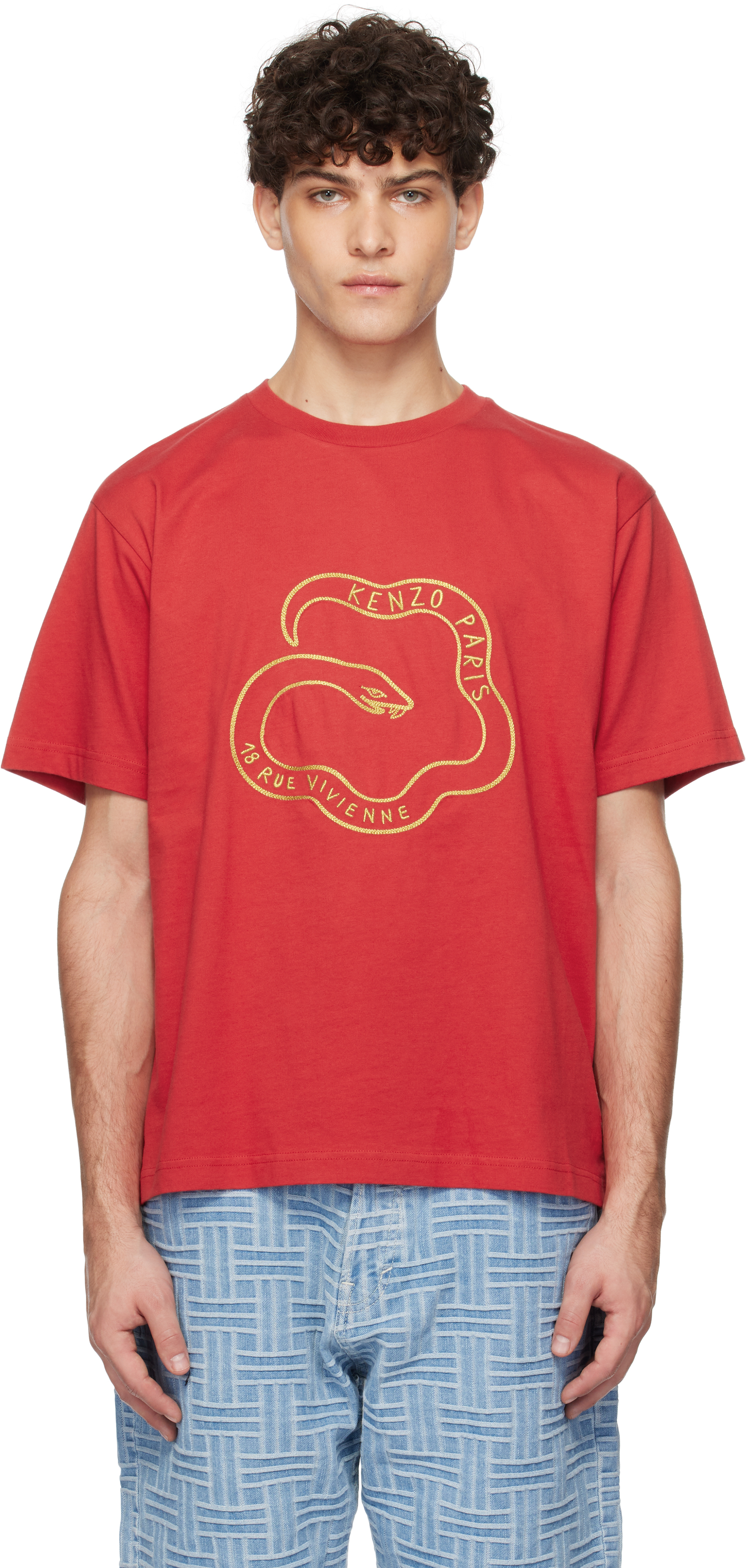 Kenzo Red Kenzo Paris Year Of The Snake T shirt SSENSE