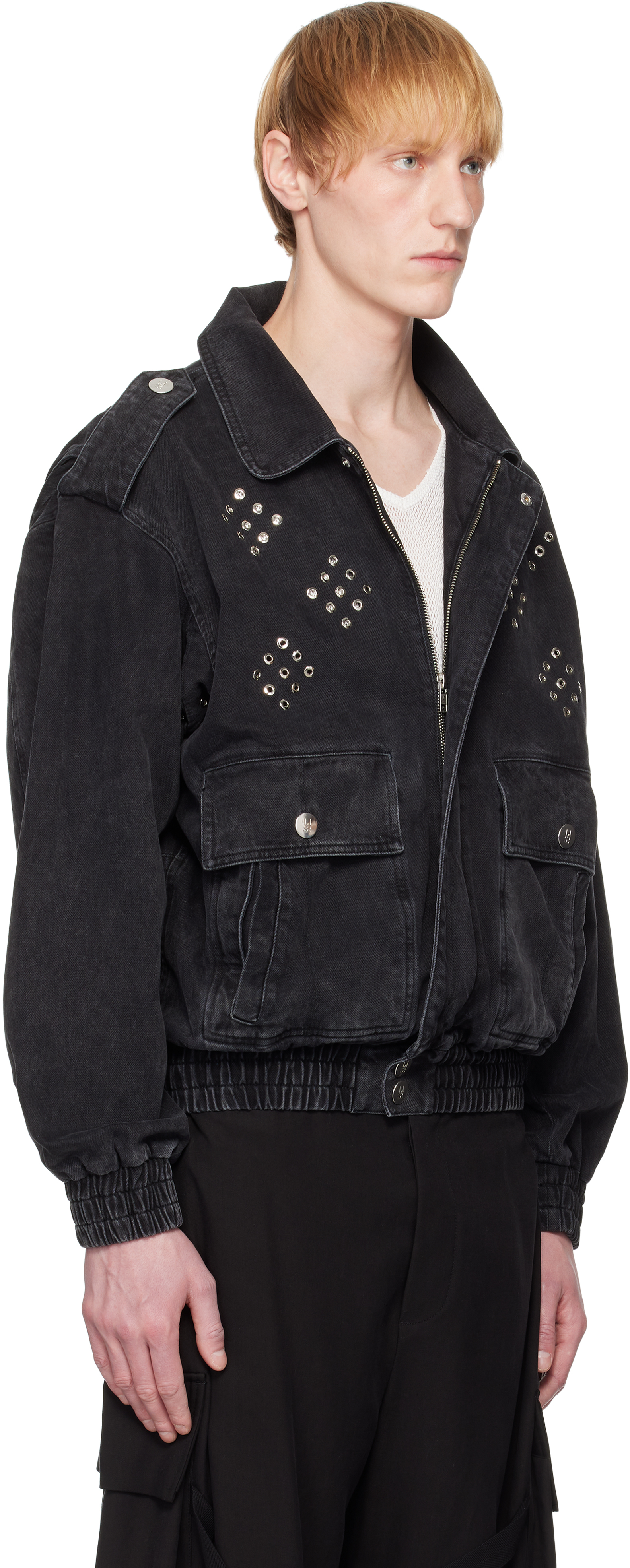 LUDOVIC DE SAINT SERNIN BLACK ROBERT DENIM JACKET