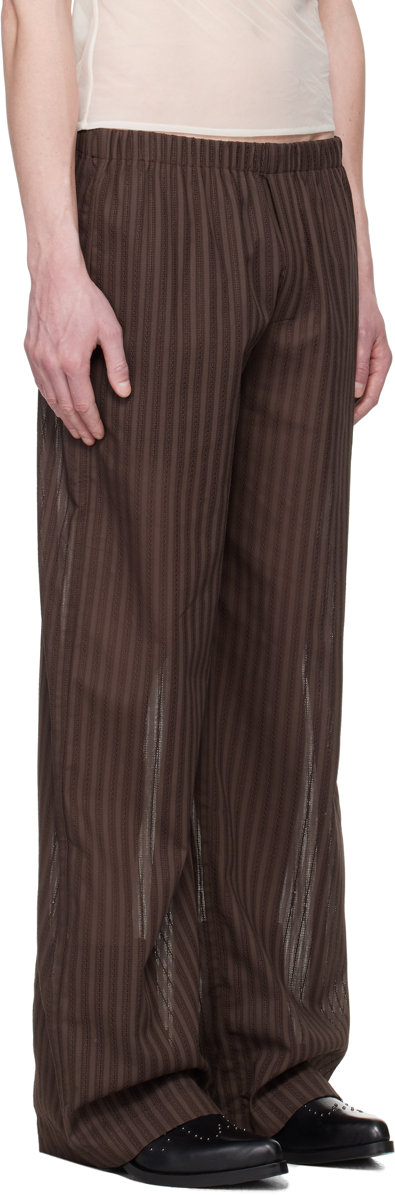 LUDOVIC DE SAINT SERNIN BROWN BOXER TROUSERS