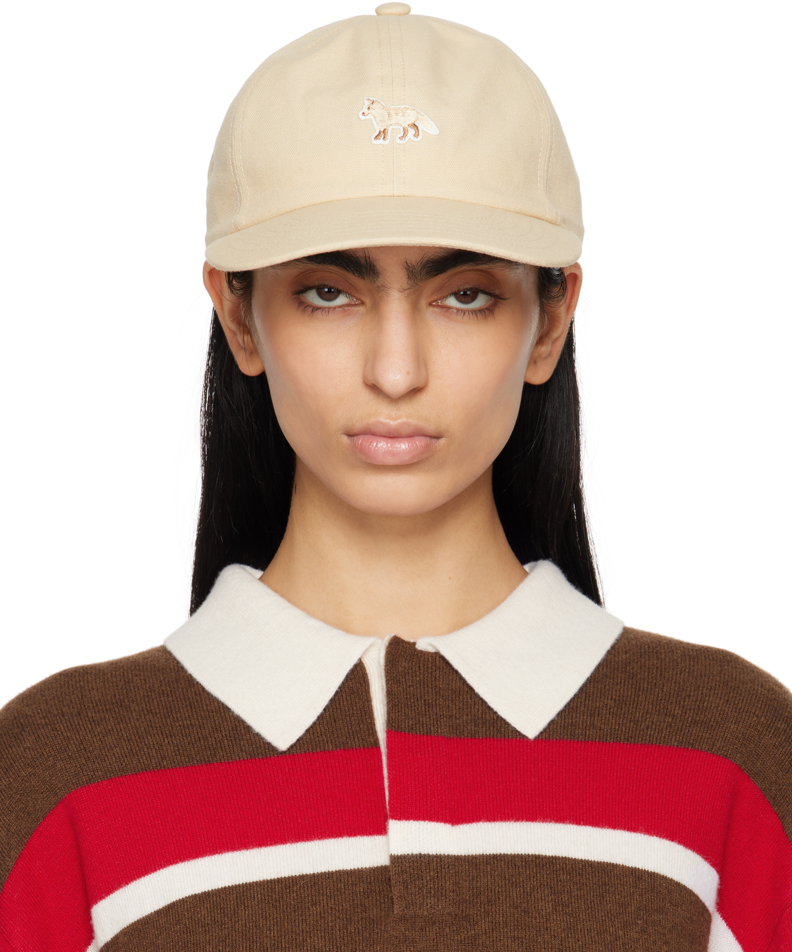 MAISON KITSUNÉ BEIGE BABY FOX CAP