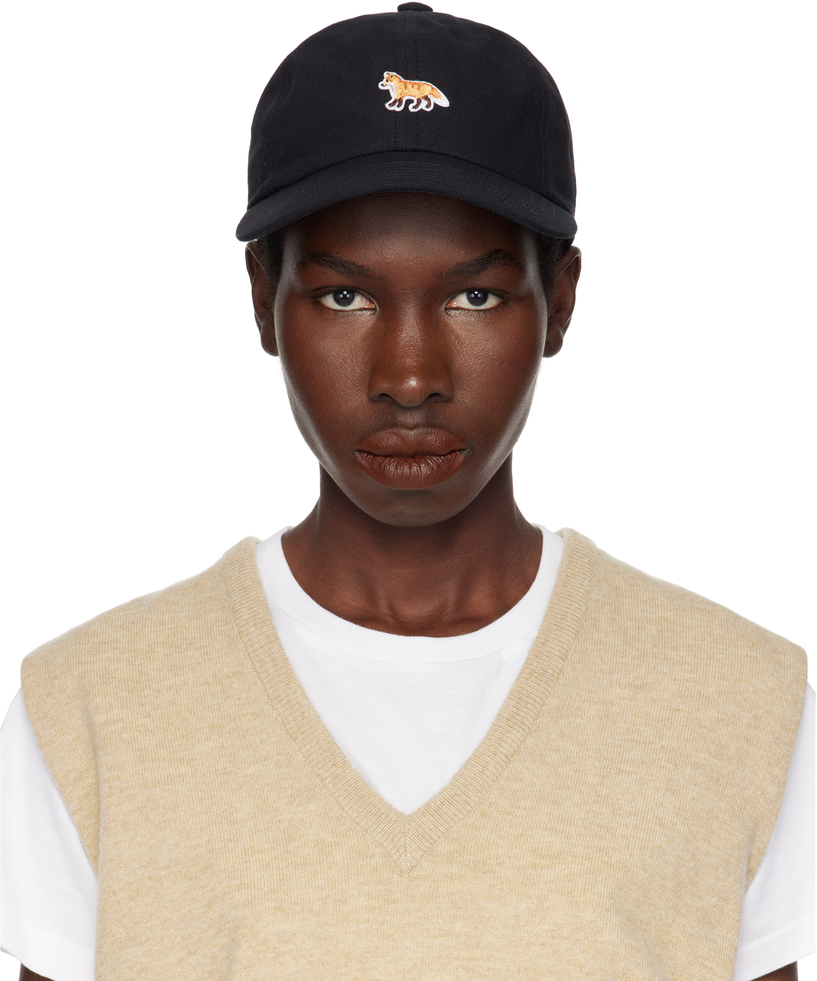 Maison Kitsuné Black Baby Fox Cap