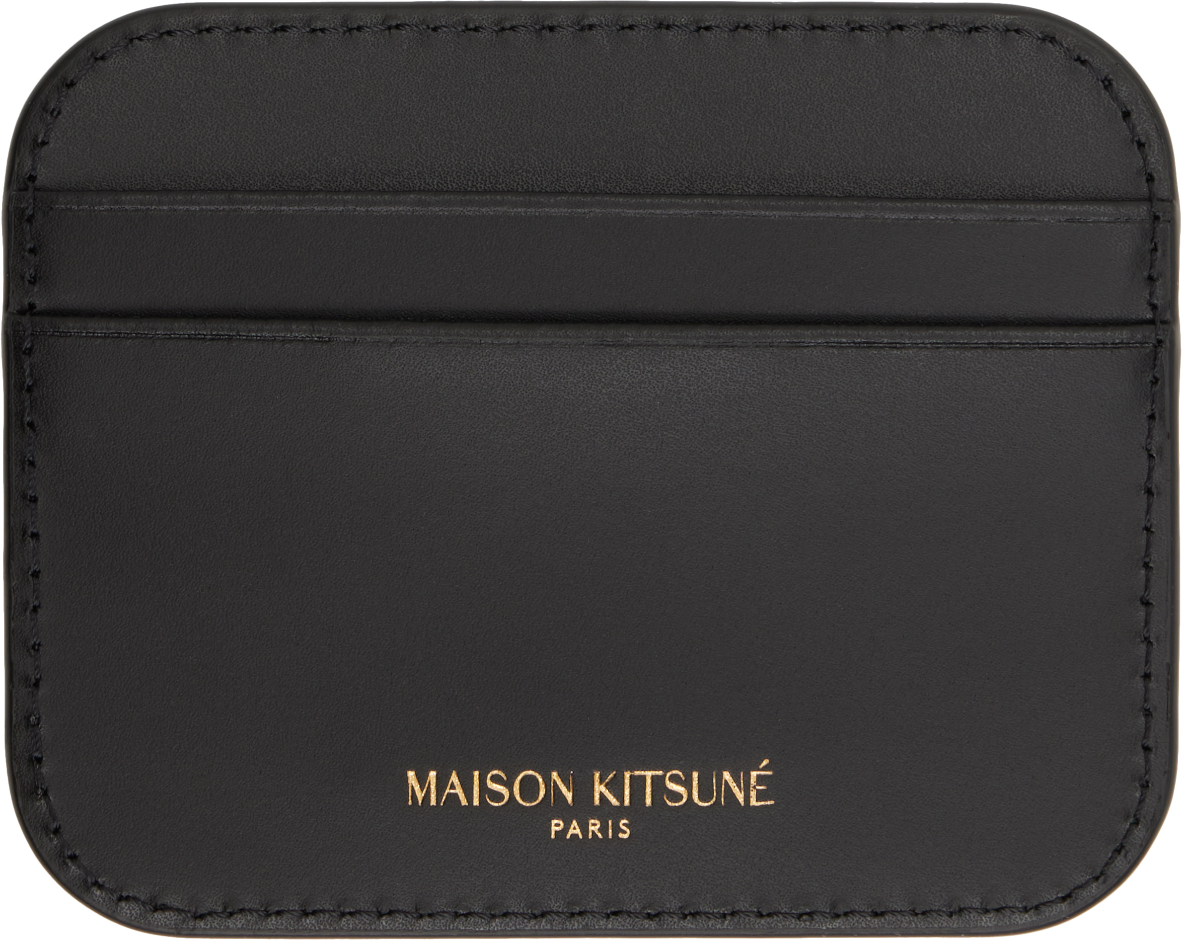 Shop Maison Kitsuné Black Edie Card Holder