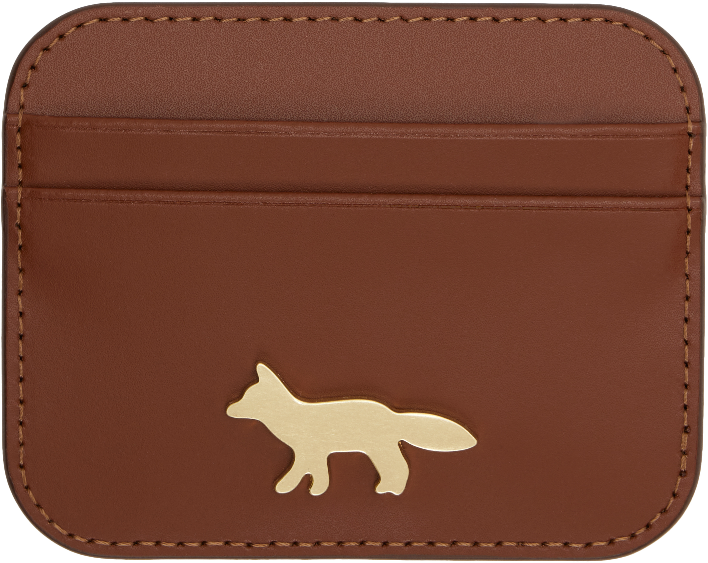Maison Kitsuné Brown Edie Card Holder