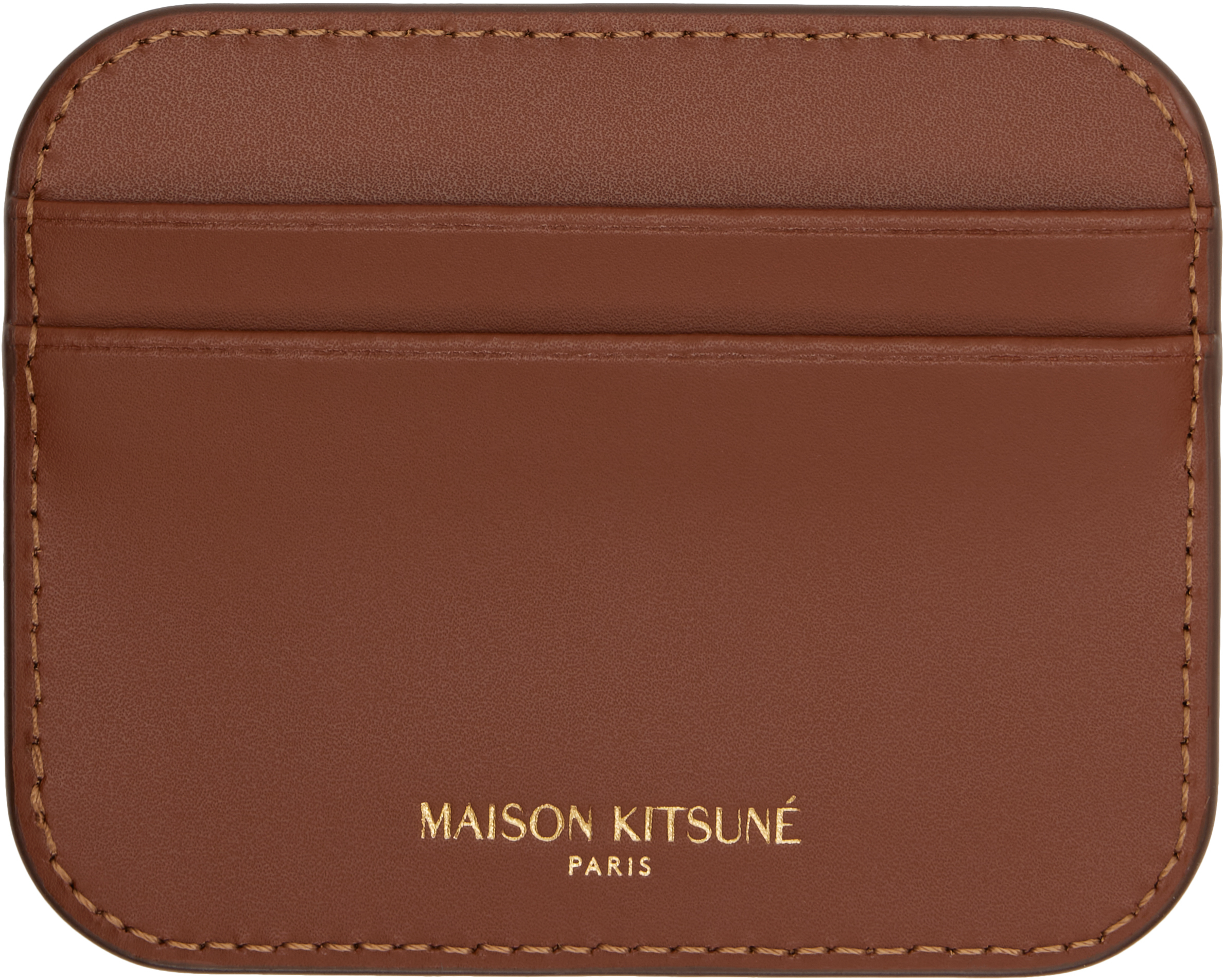 MAISON KITSUNÉ BROWN EDIE CARD HOLDER