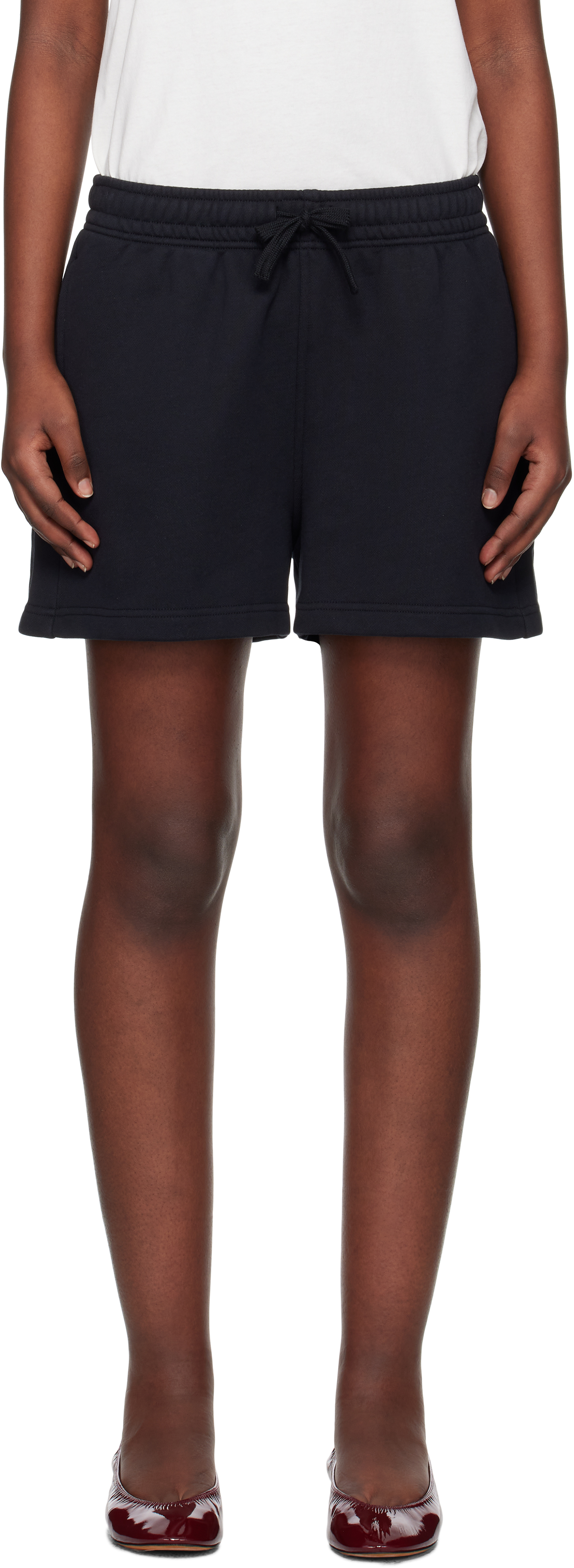 Shop Maison Kitsuné Black Baby Fox Patch Regular Jog Shorts In P199 Black