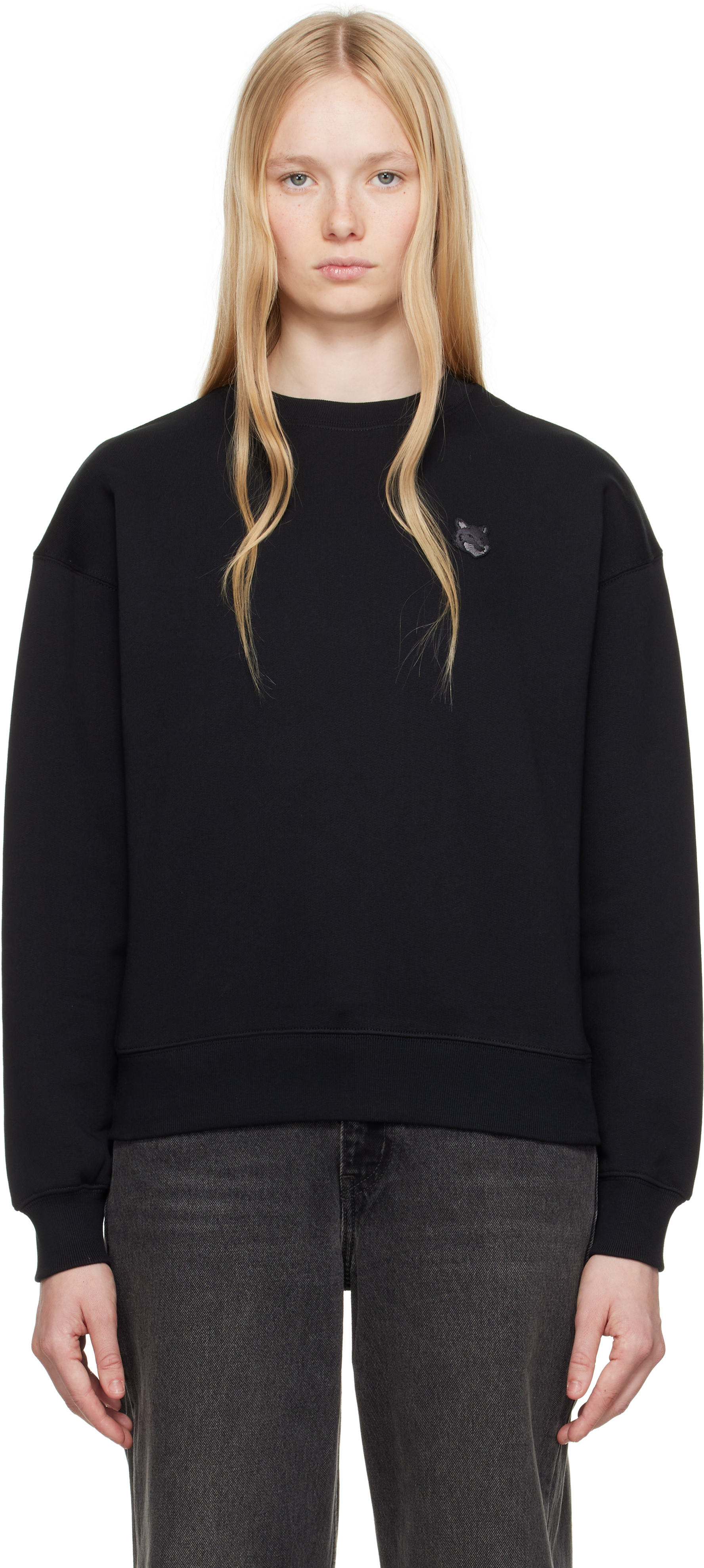 Maison Kitsuné Black Bold Fox Head Patch Comfort Sweatshirt
