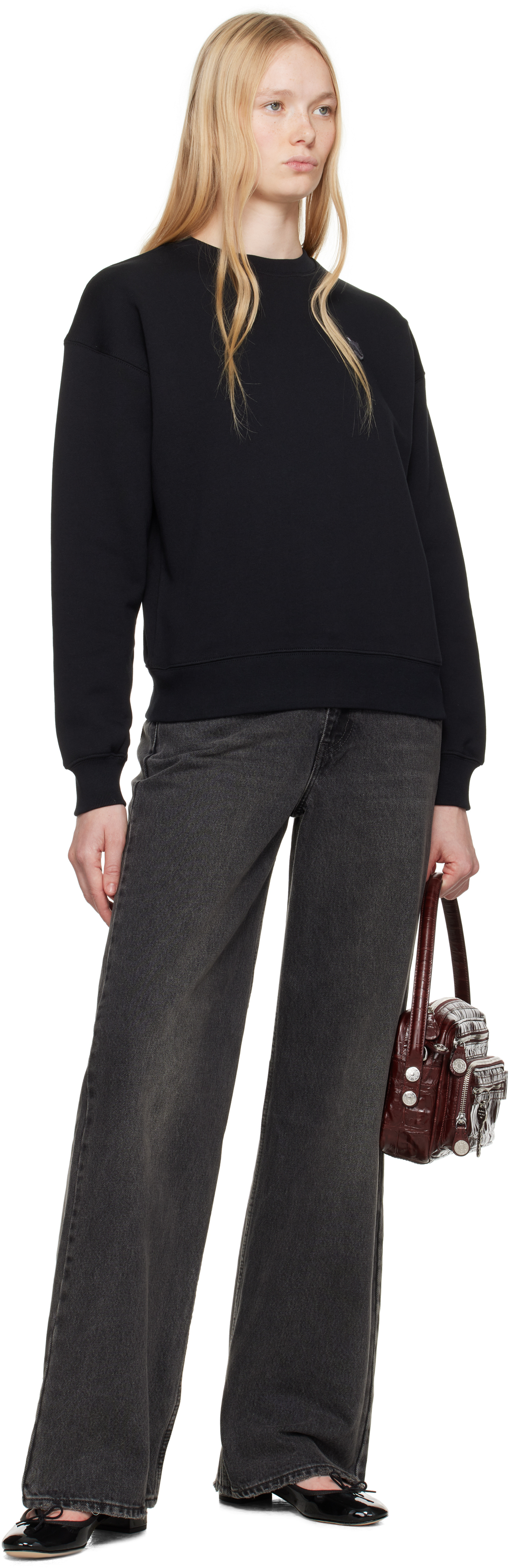 Shop Maison Kitsuné Black Bold Fox Head Patch Comfort Sweatshirt