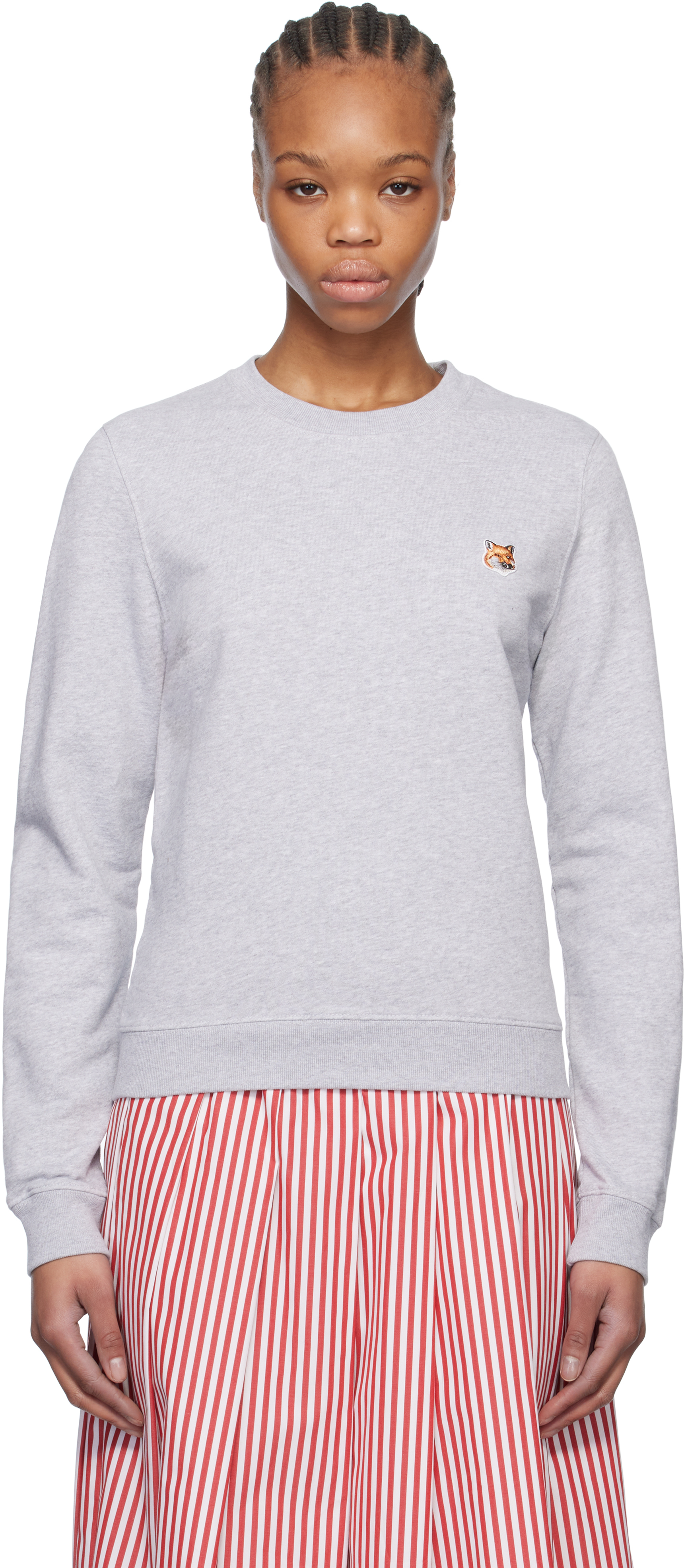 MAISON KITSUNÉ GRAY FOX HEAD PATCH REGULAR SWEATSHIRT 