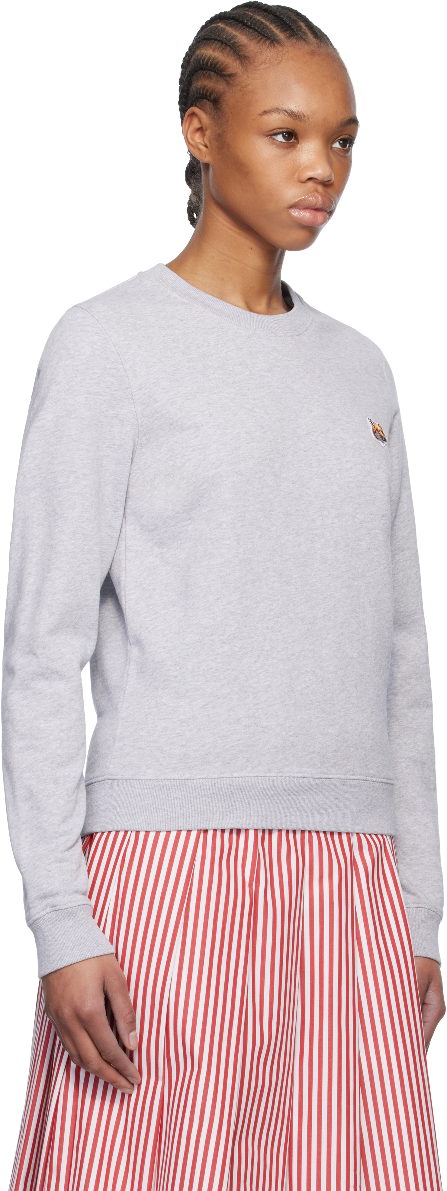 MAISON KITSUNÉ GRAY FOX HEAD PATCH REGULAR SWEATSHIRT 