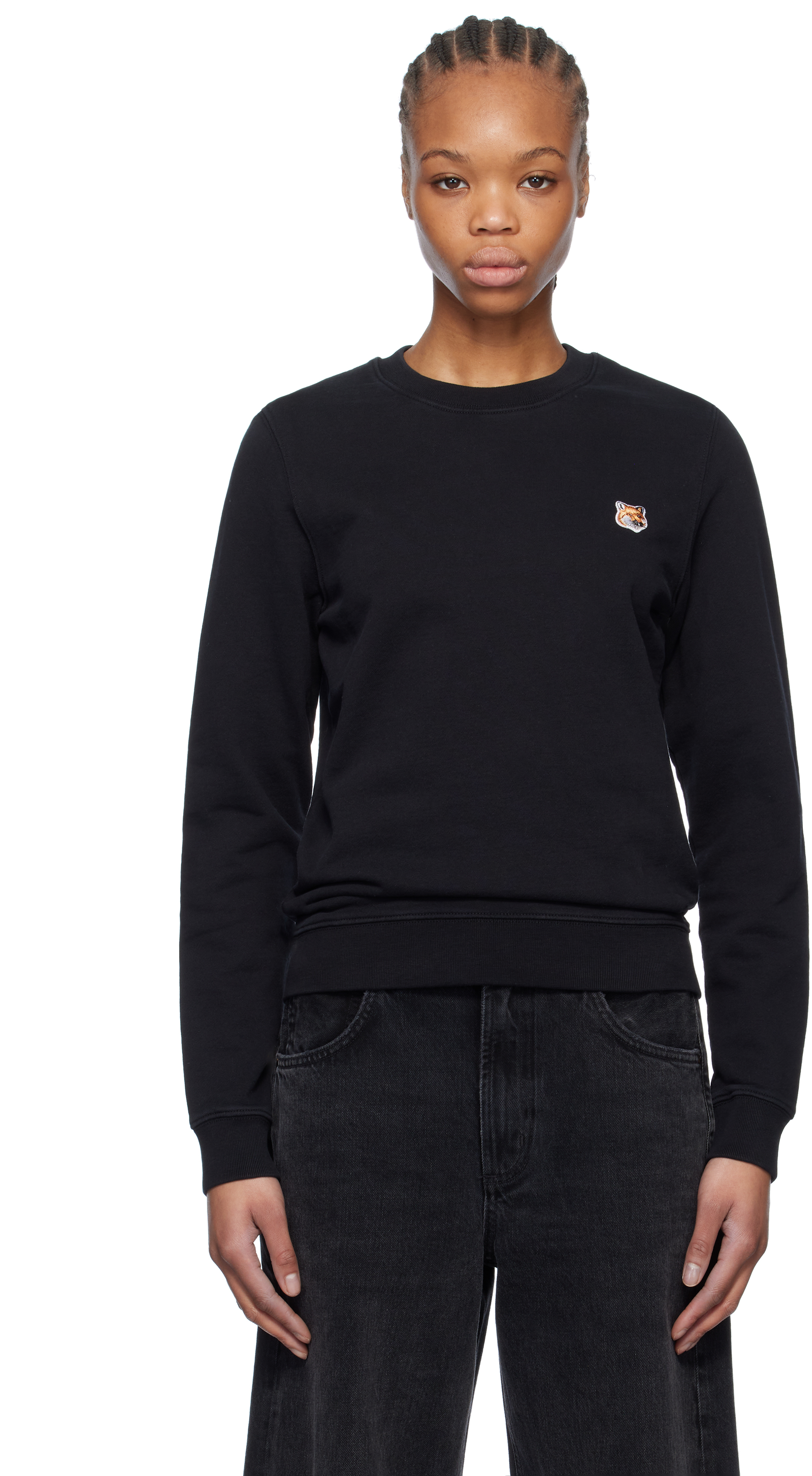 MAISON KITSUNÉ BLACK FOX HEAD PATCH REGULAR SWEATSHIRT