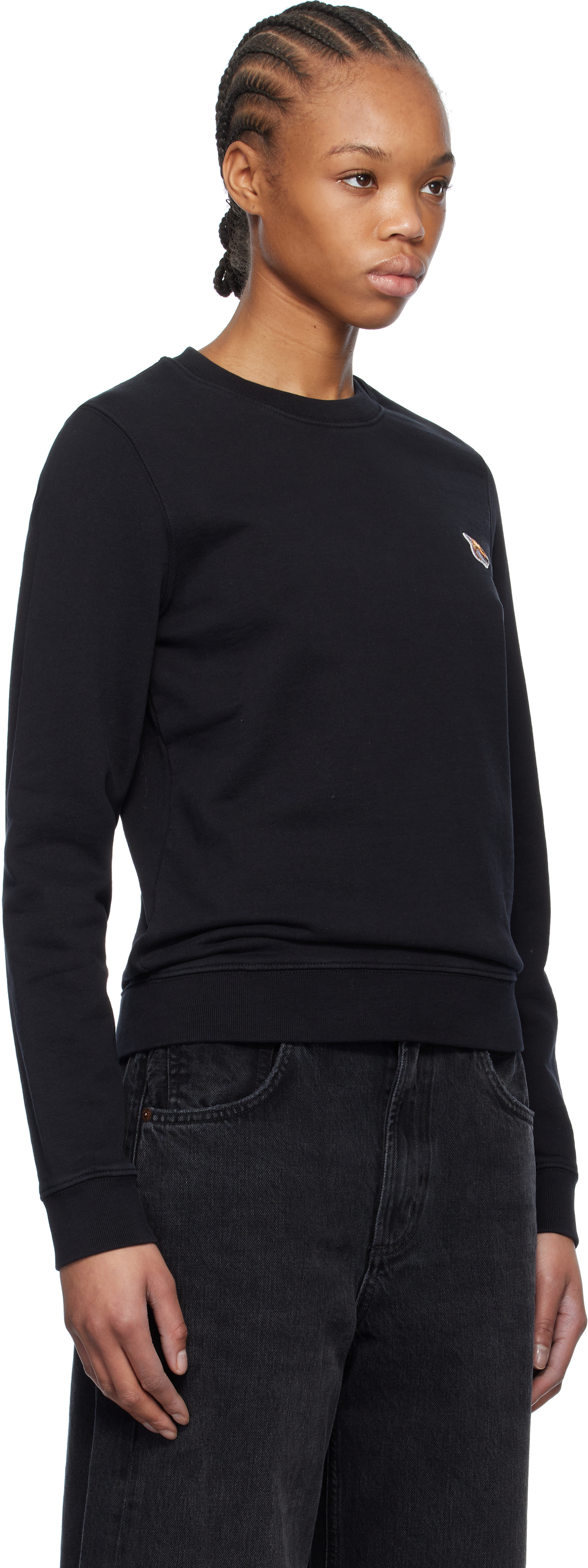 MAISON KITSUNÉ BLACK FOX HEAD PATCH REGULAR SWEATSHIRT