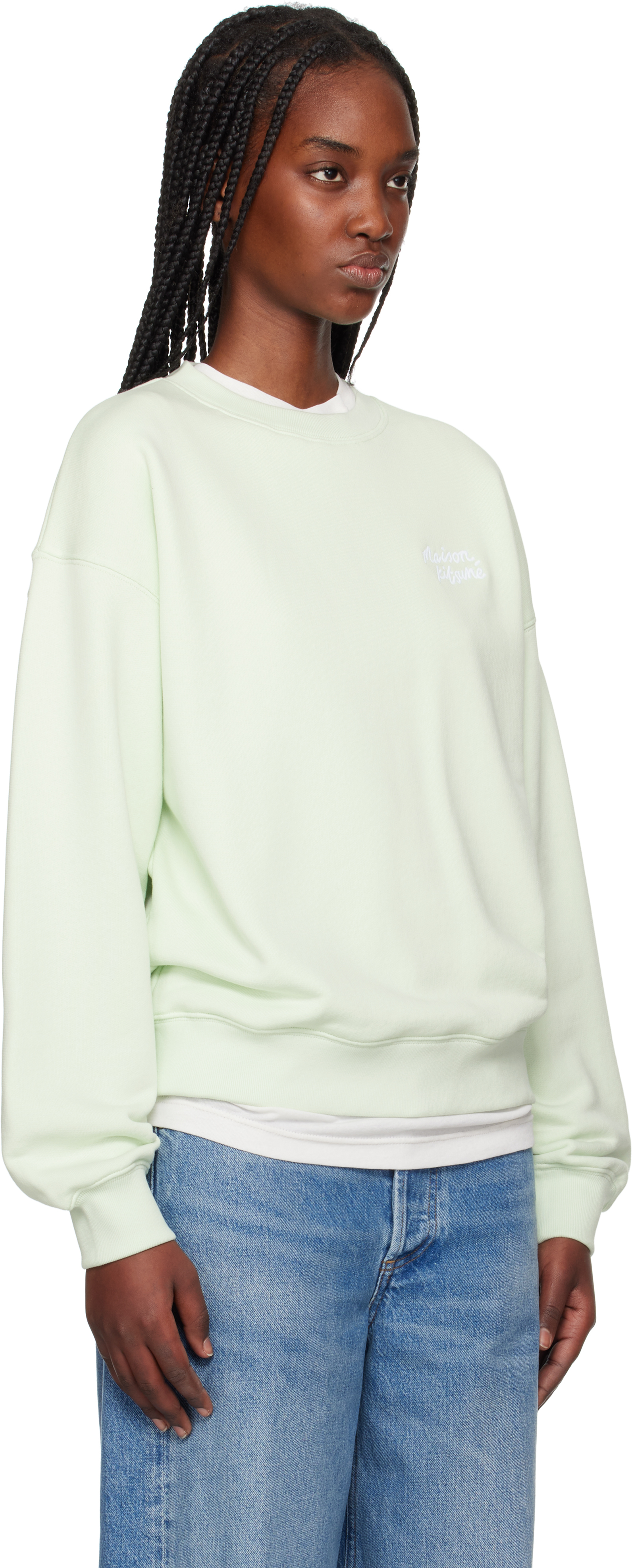 MAISON KITSUNÉ GREEN 'MAISON KITSUNÉ' HANDWRITING COMFORT SWEATSHIRT