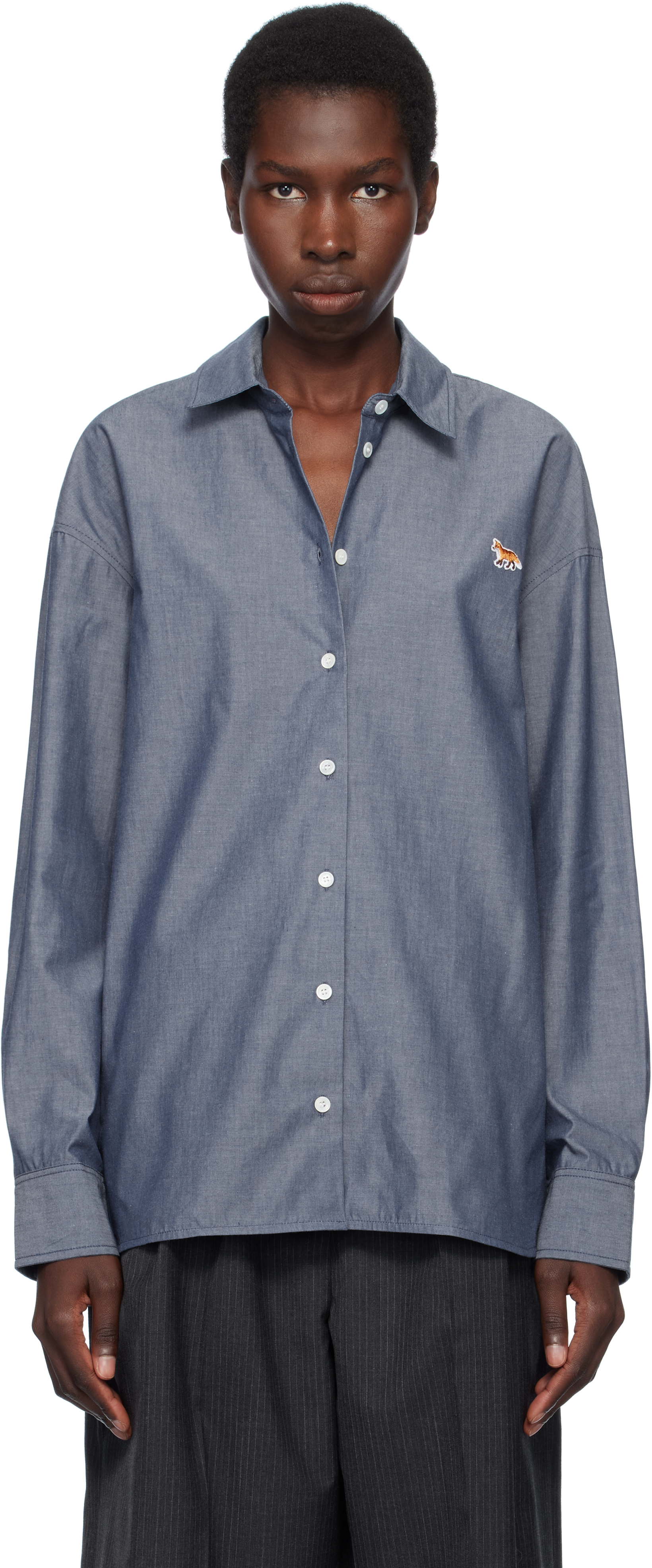 Maison Kitsuné Navy Casual Shirt