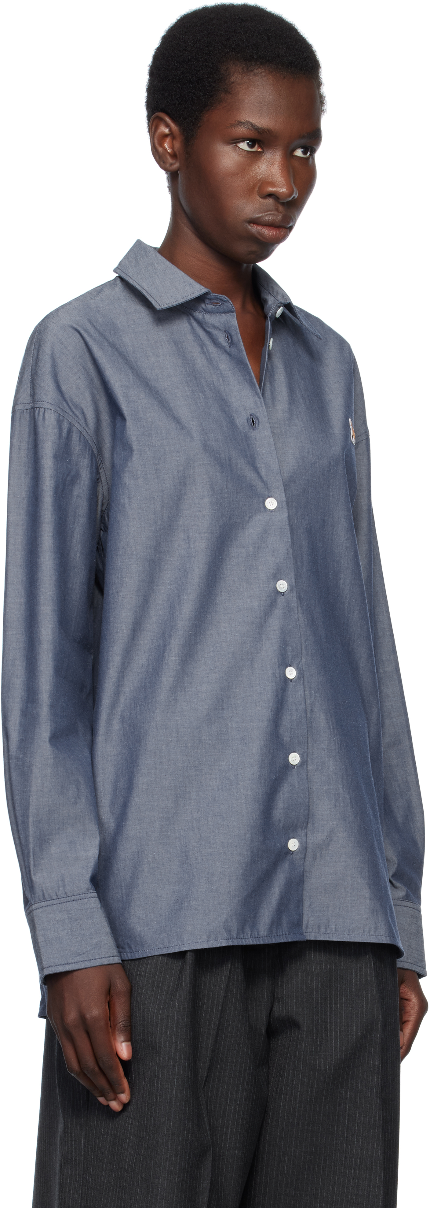 MAISON KITSUNÉ NAVY CASUAL SHIRT
