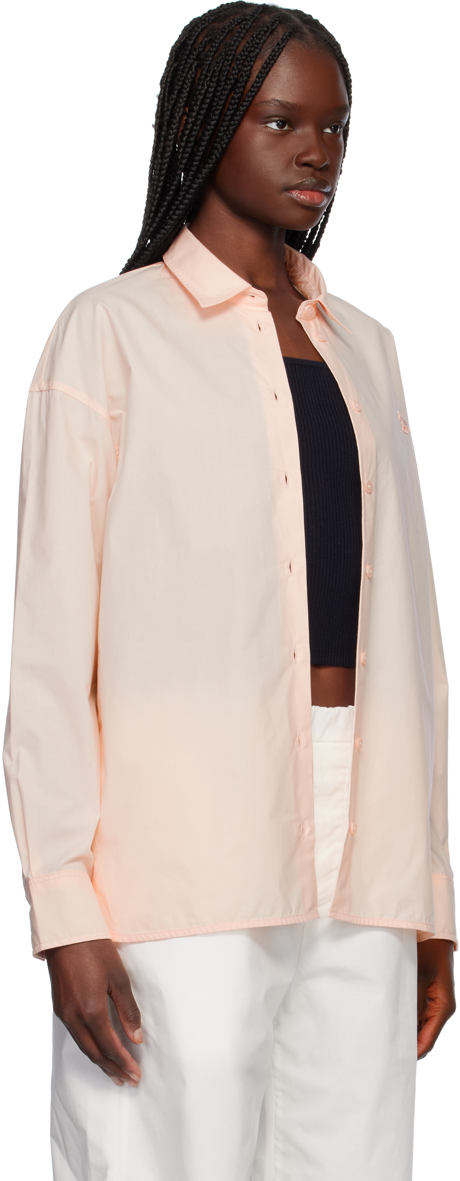 MAISON KITSUNÉ PINK BABY FOX CASUAL SHIRT