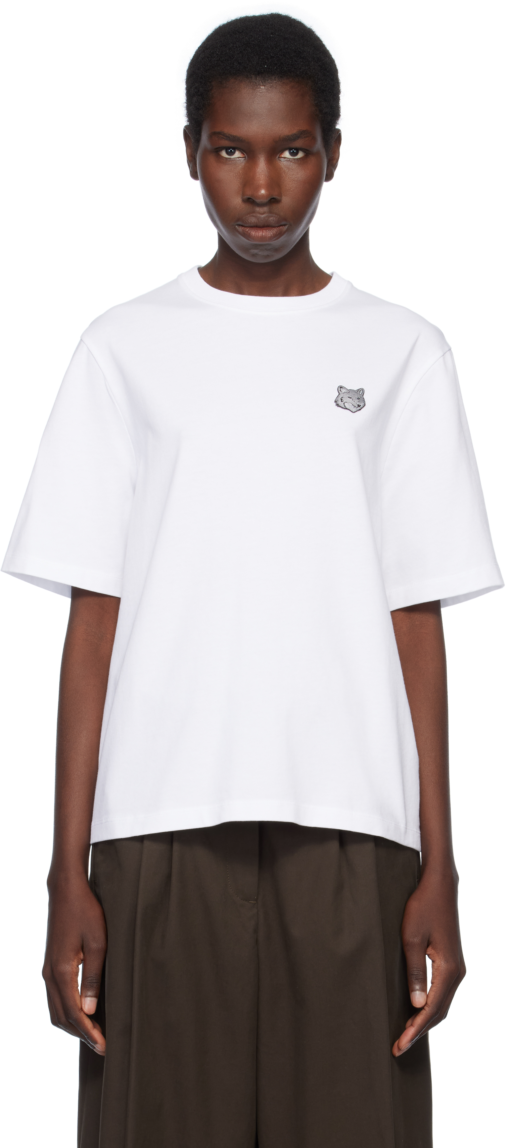 Maison Kitsuné White Bold Fox Head Patch Comfort T-shirt