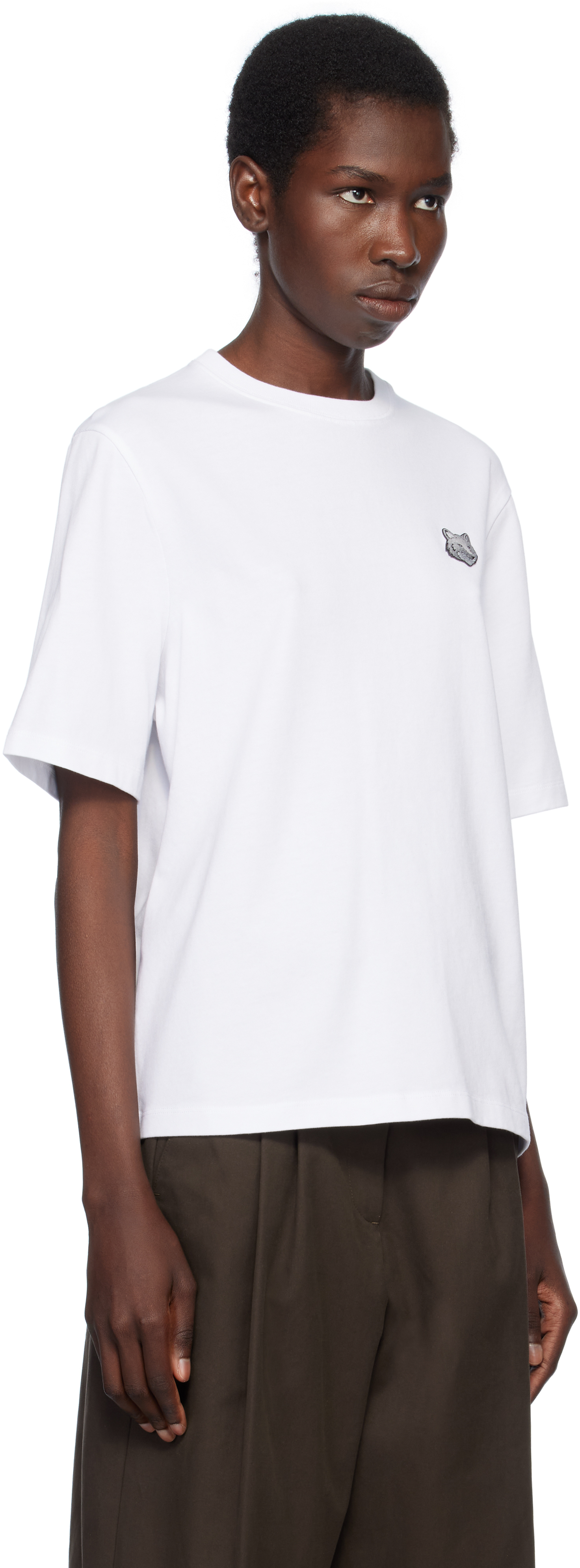 Shop Maison Kitsuné White Bold Fox Head Patch Comfort T-shirt