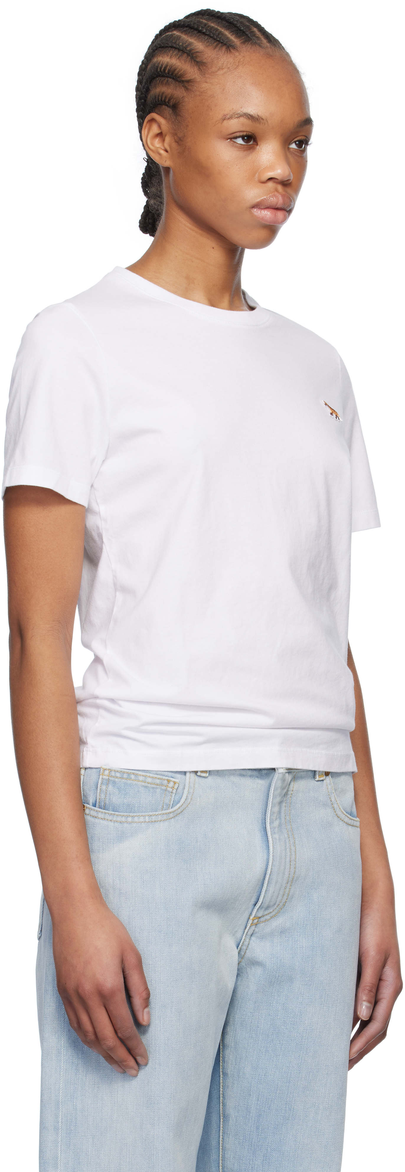 MAISON KITSUNÉ WHITE BABY FOX PATCH REGULAR T-SHIRT