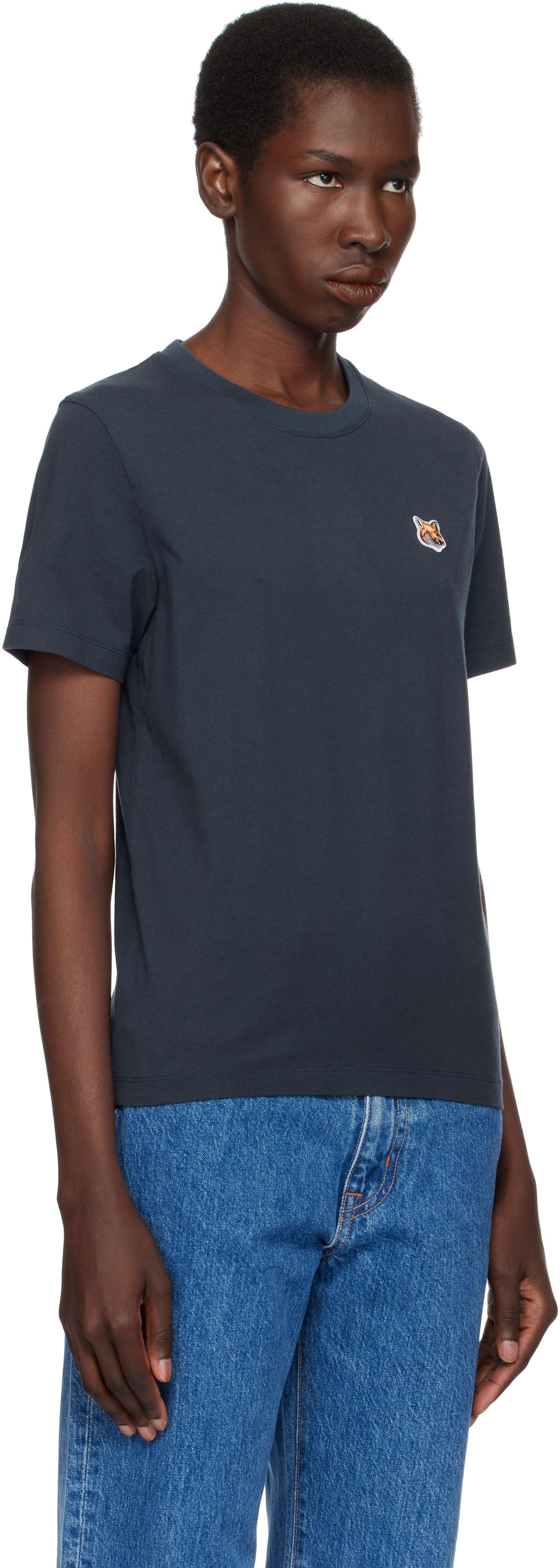 MAISON KITSUNÉ NAVY FOX HEAD PATCH REGULAR T-SHIRT