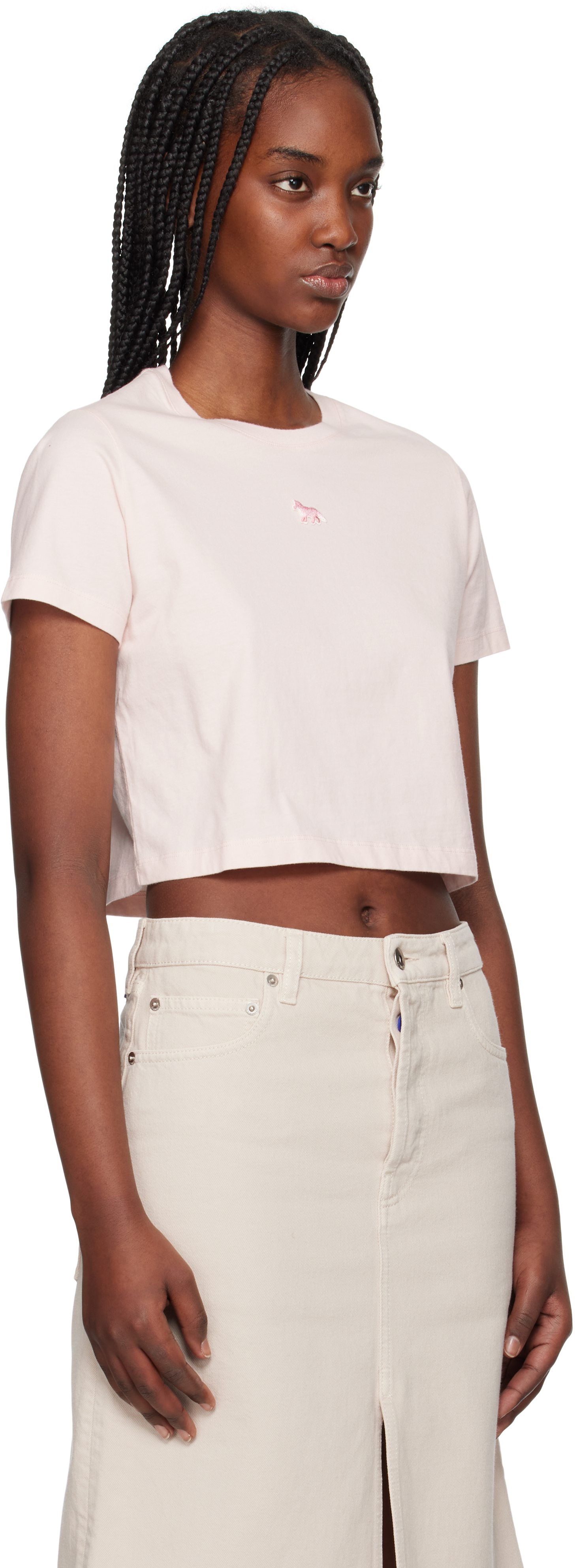MAISON KITSUNÉ PINK BABY FOX PATCH BABY T-SHIRT