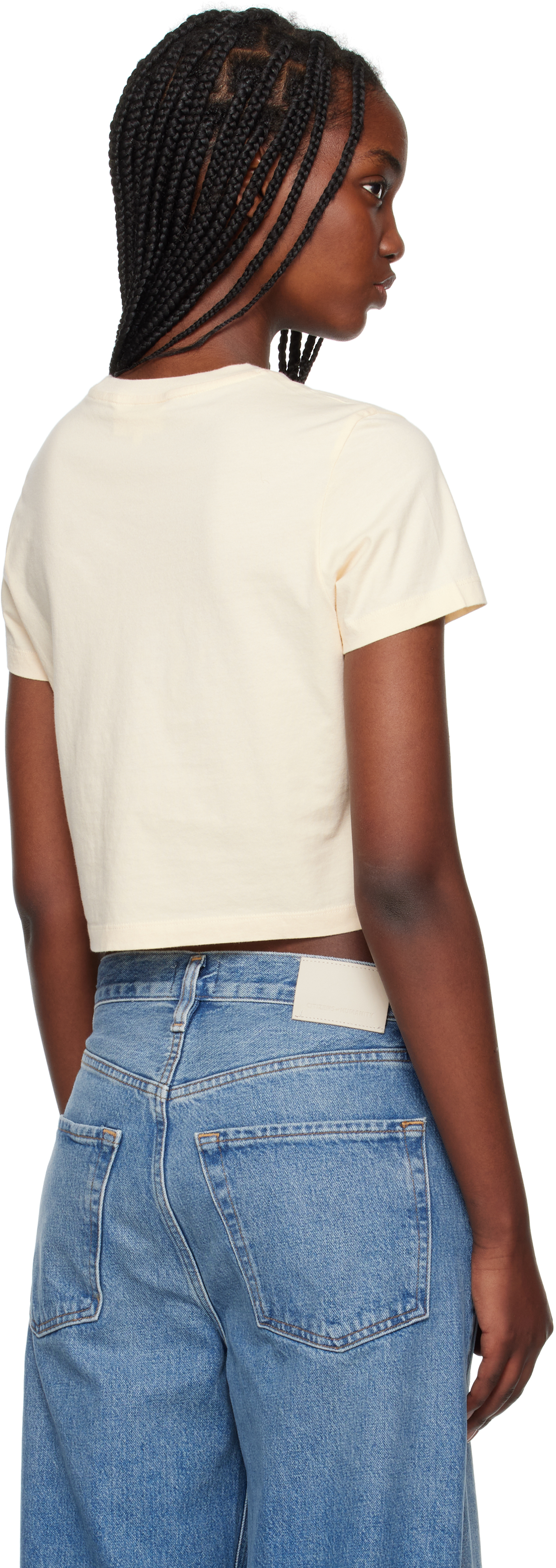 MAISON KITSUNÉ BEIGE BABY FOX PATCH BABY T-SHIRT 