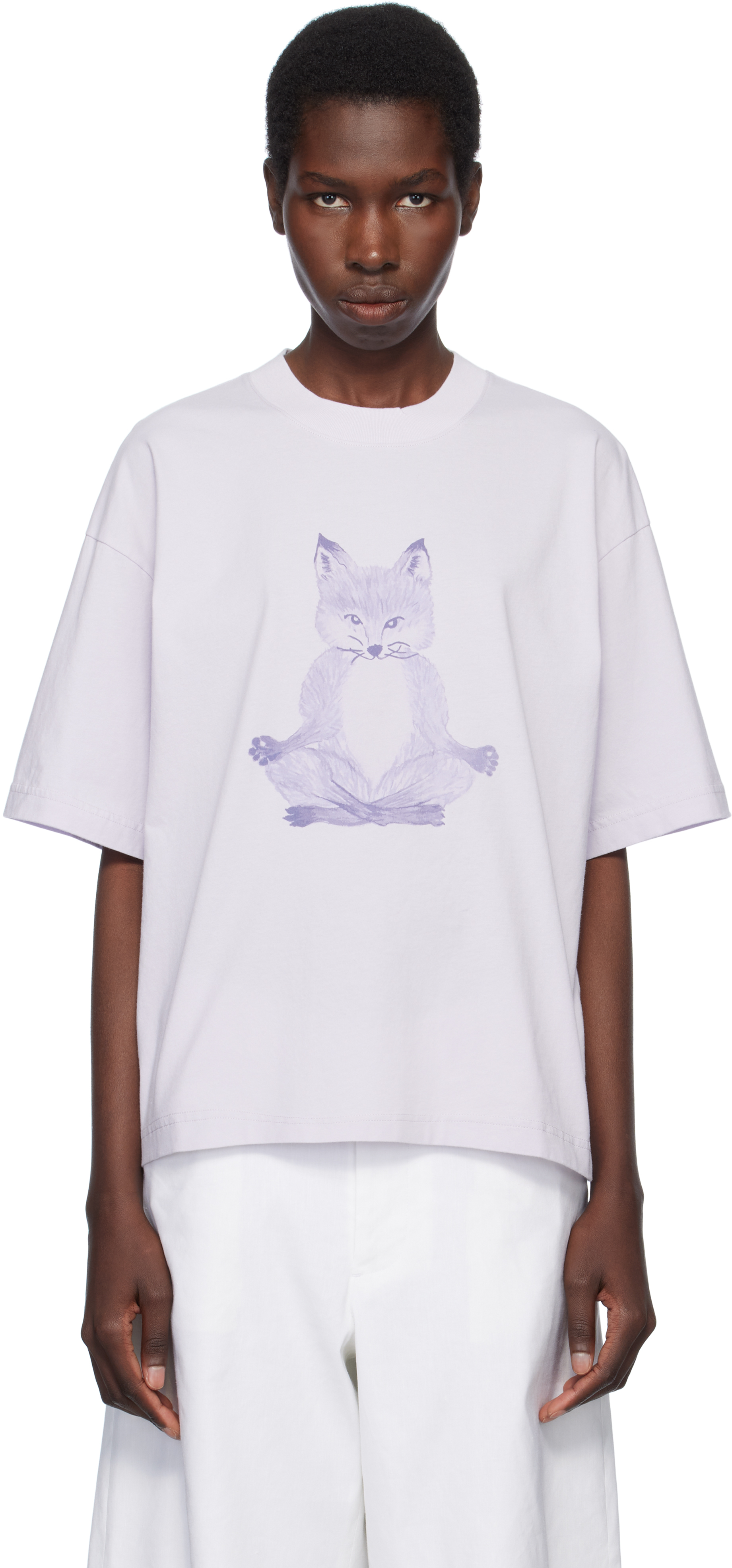 Maison Kitsuné Purple Yoga Fox Boxy T-shirt