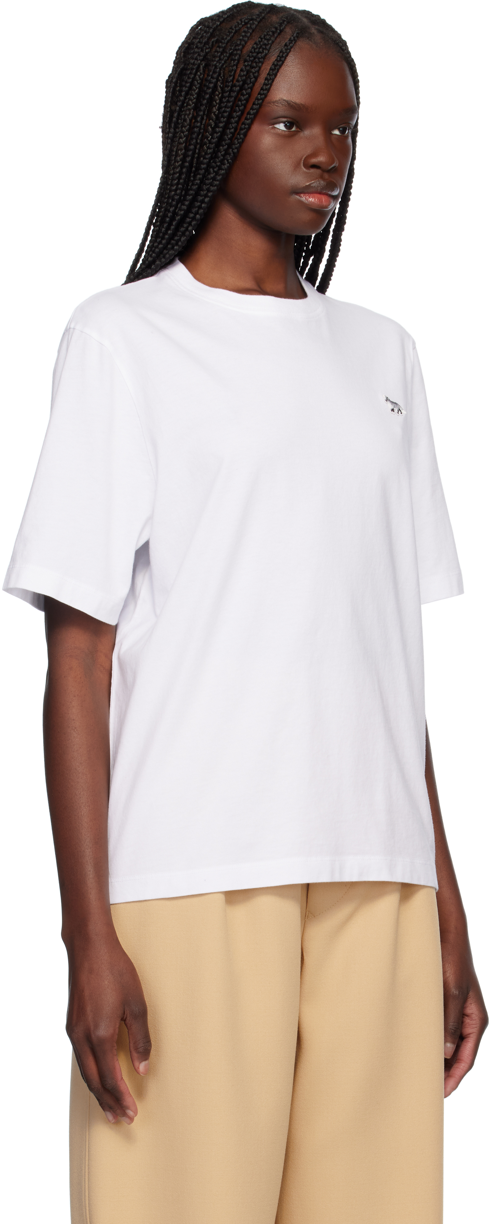 Shop Maison Kitsuné White Baby Fox Patch Comfort T-shirt In P100 White