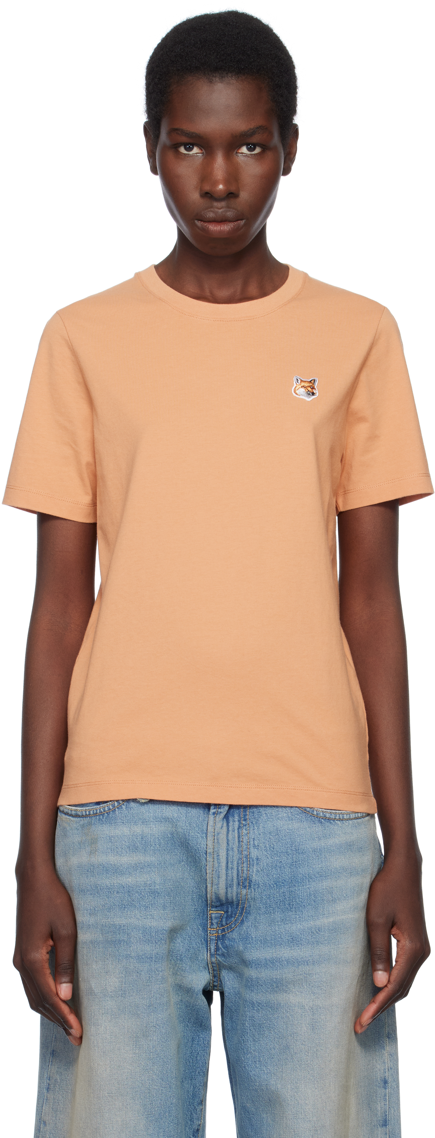 Maison Kitsuné Orange Fox Head Patch Regular T-shirt