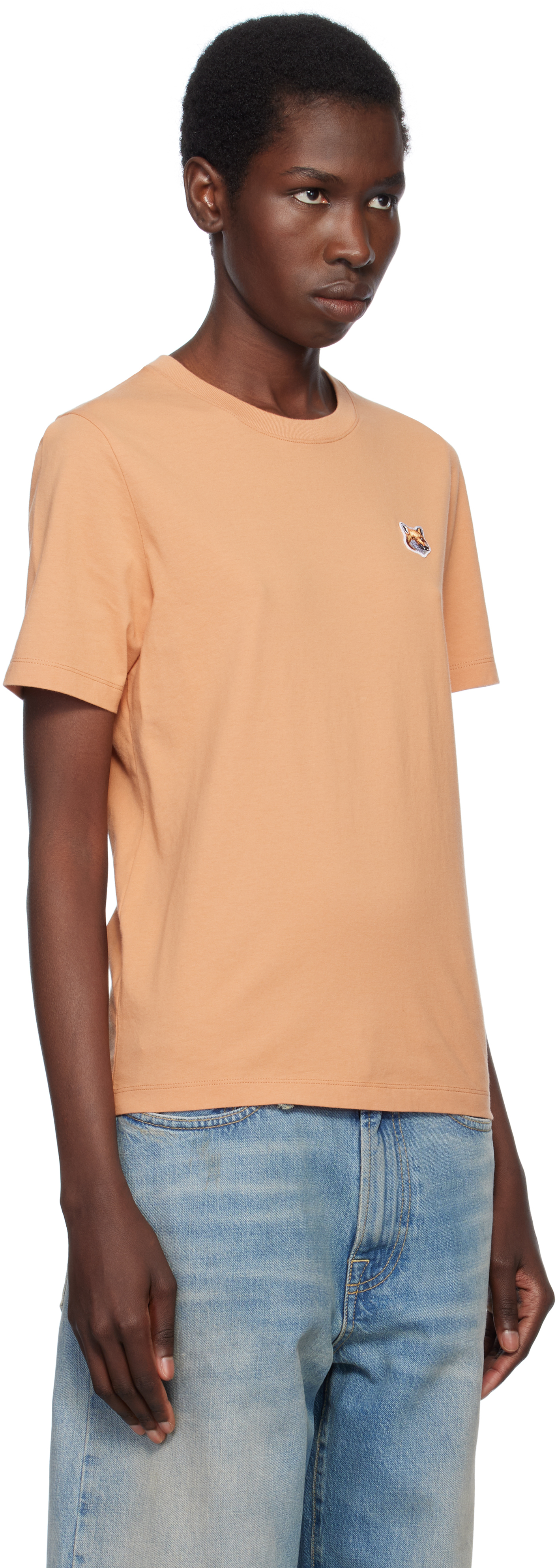 MAISON KITSUNÉ ORANGE FOX HEAD PATCH REGULAR T-SHIRT