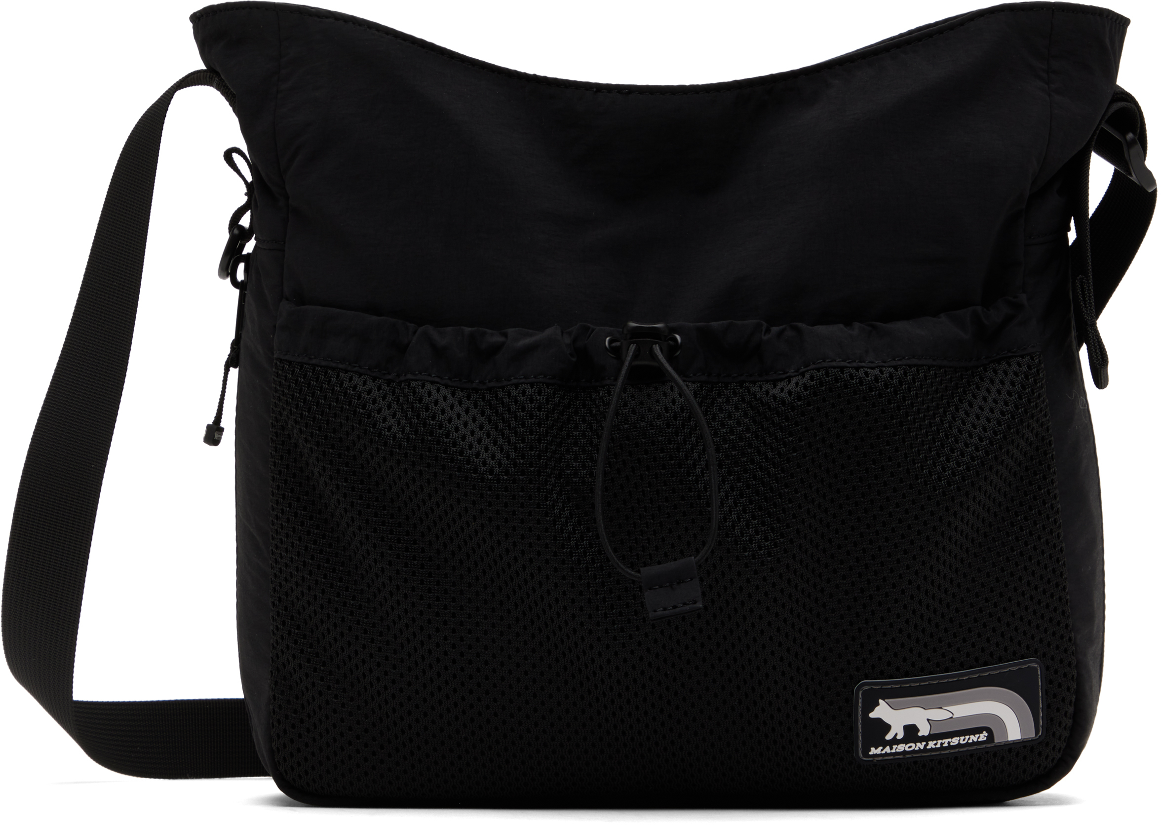Maison Kitsuné Black Flash Fox Messenger Bag