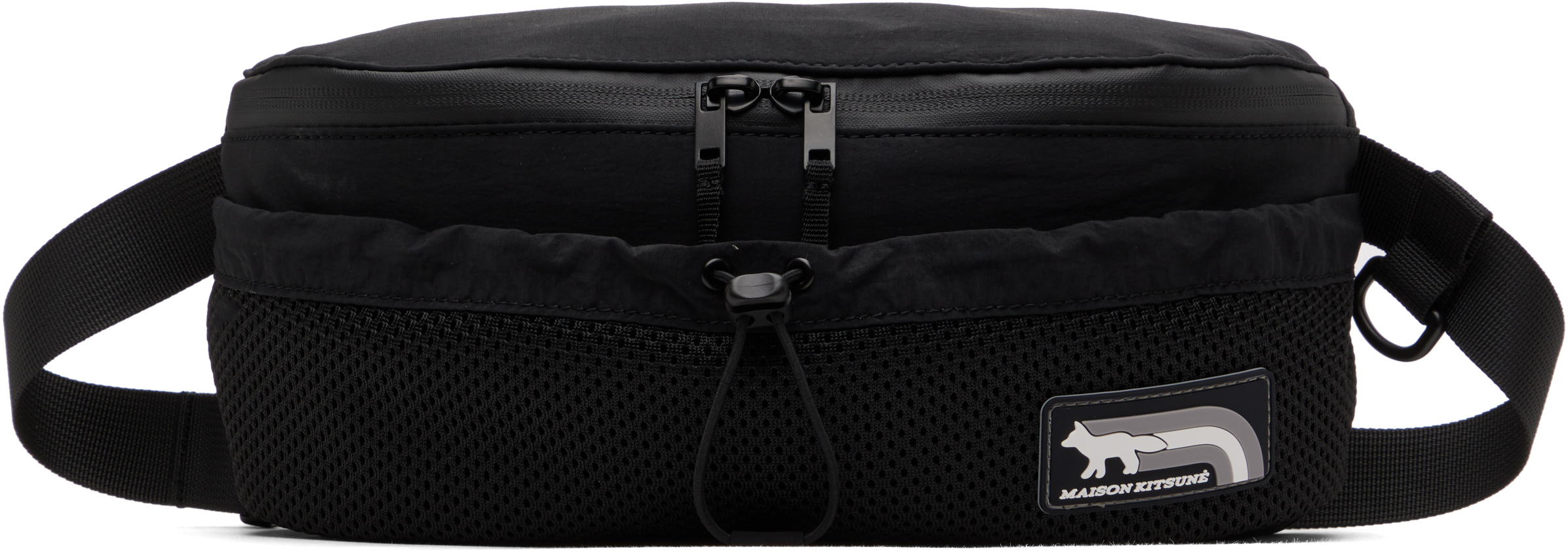 Maison Kitsuné Black Flash Fox Belt Bag