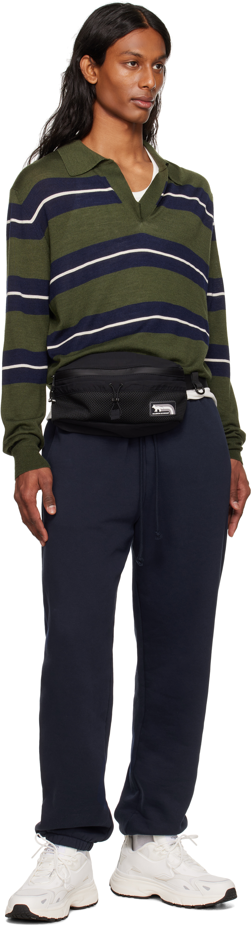 Maison Kitsuné Black Flash Fox Belt Bag