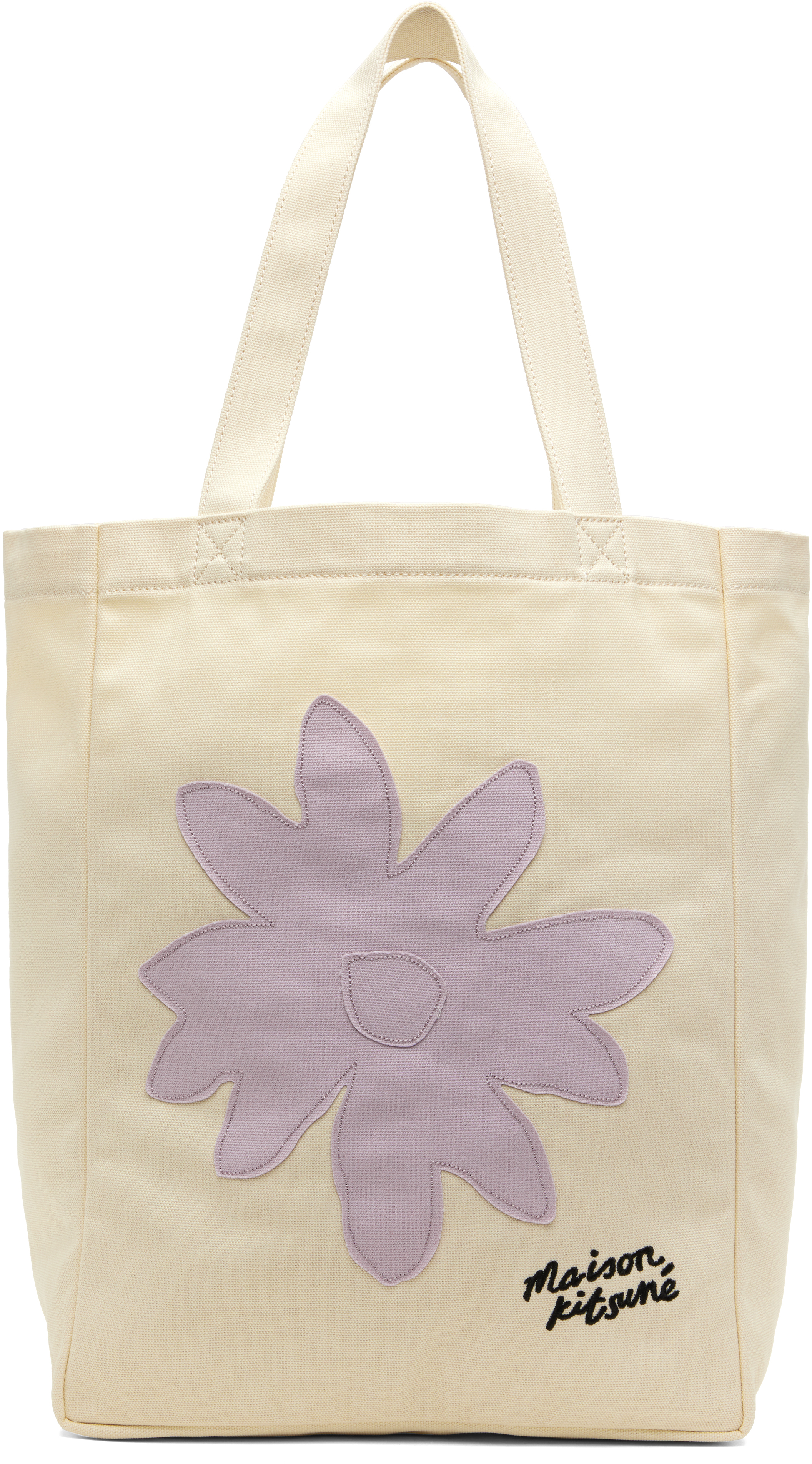 Maison Kitsuné Off-white Daisy Flower Tote