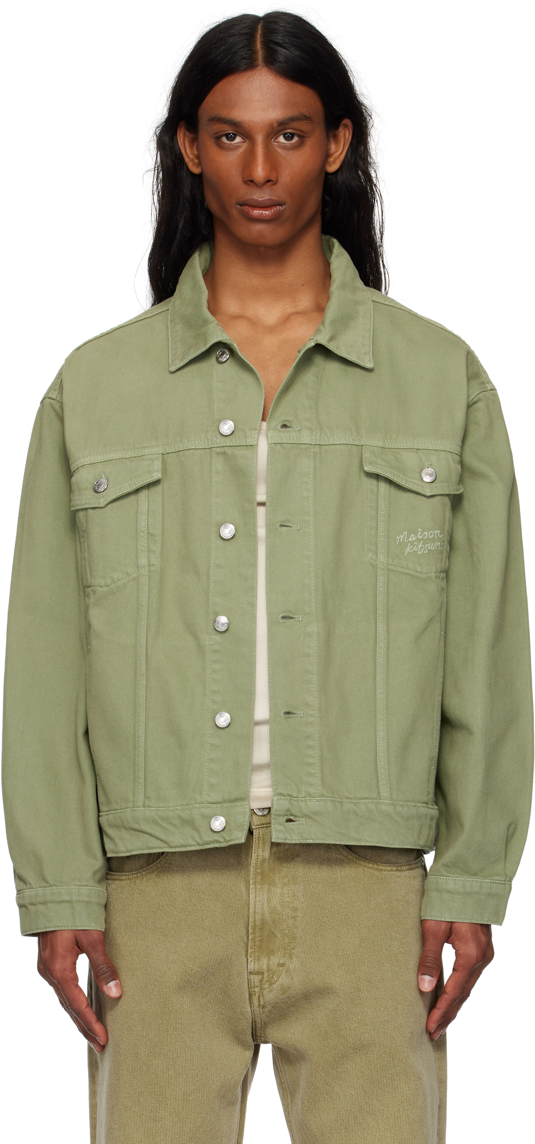 Maison Kitsuné Yellow Trucker Denim Jacket