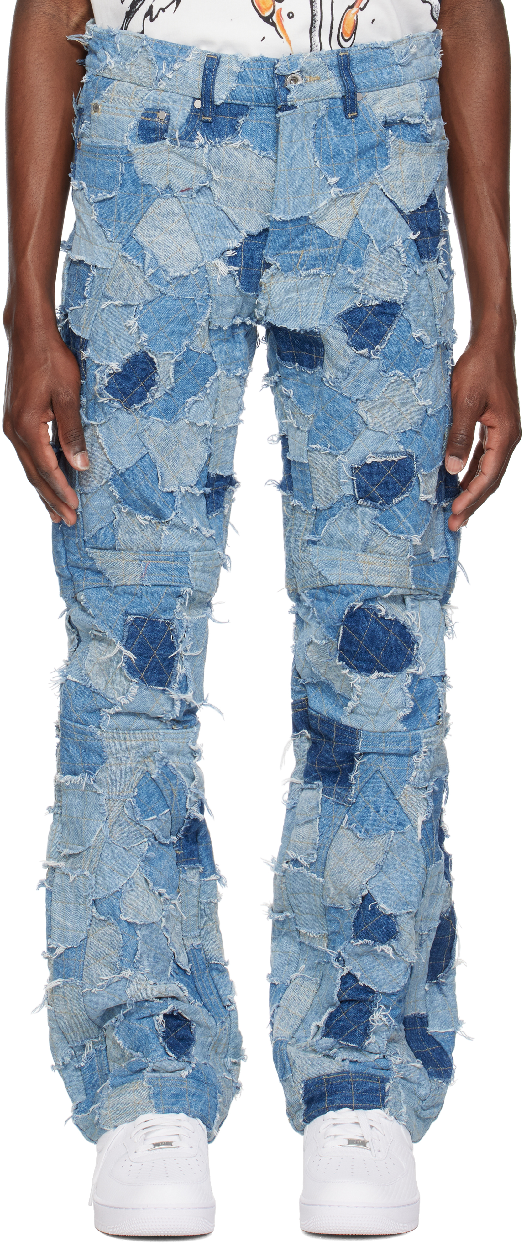 Who Decides War: ブルー Moto ボロ ジーンズ | SSENSE 日本