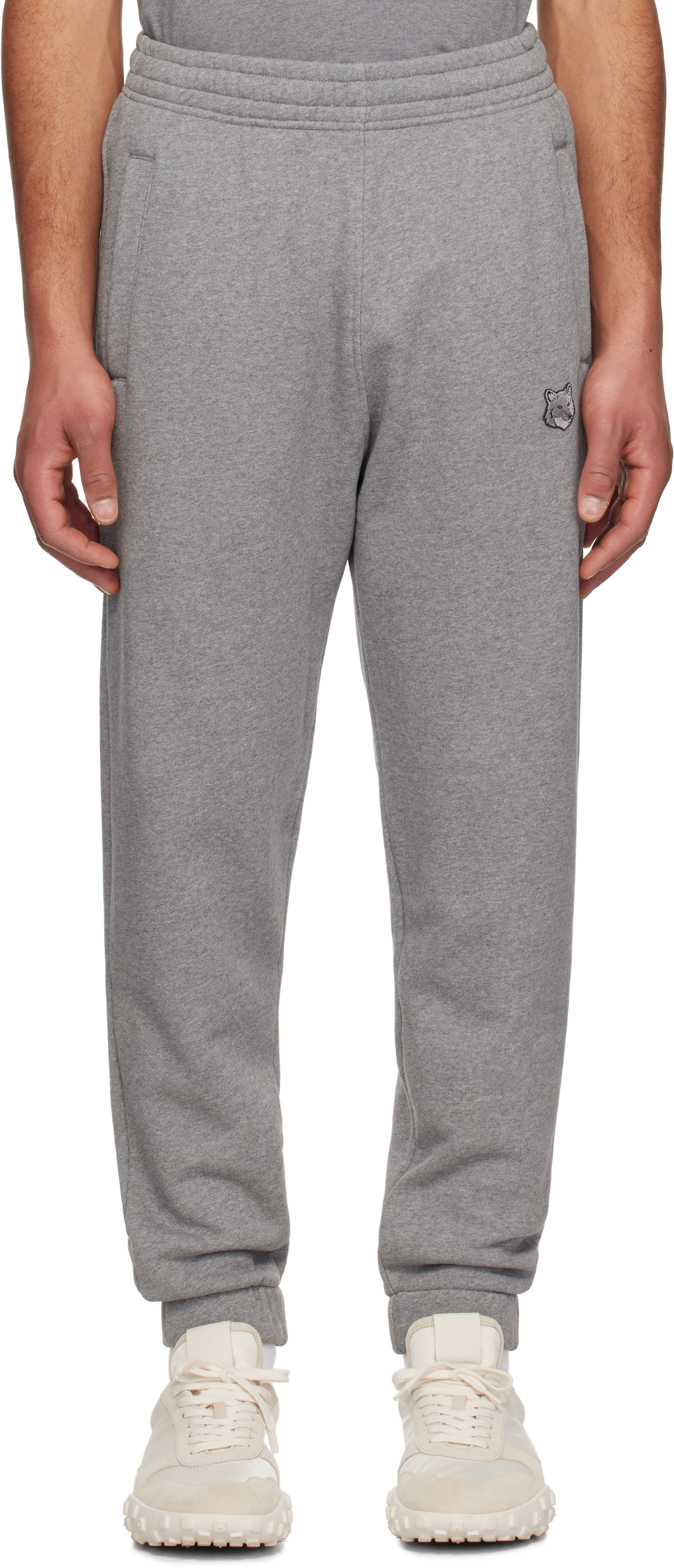 ボトムスその他 Maison Kitsune White jogging pants with Fox logo lw01110km0307-h131_1.jpg