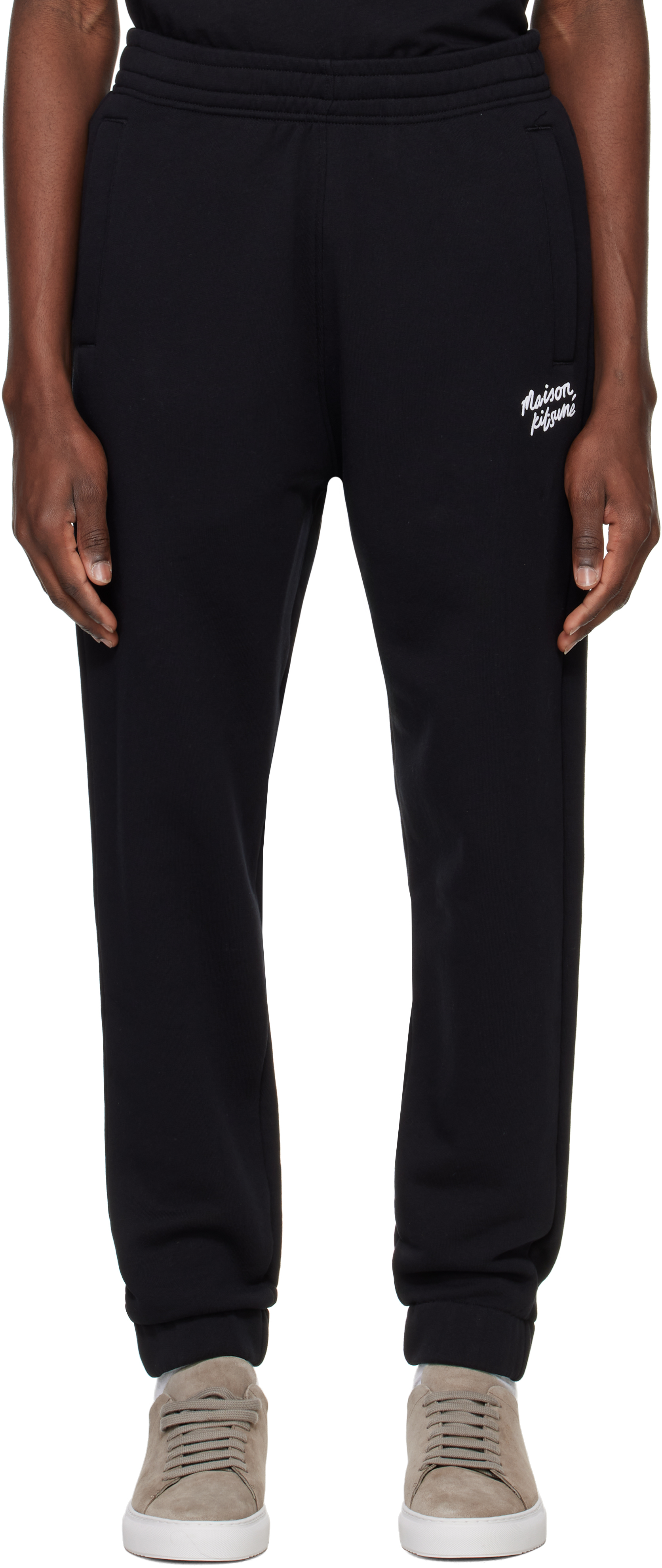 Maison Kitsuné Black 'Maison Kitsuné' Handwriting Comfort Sweatpants