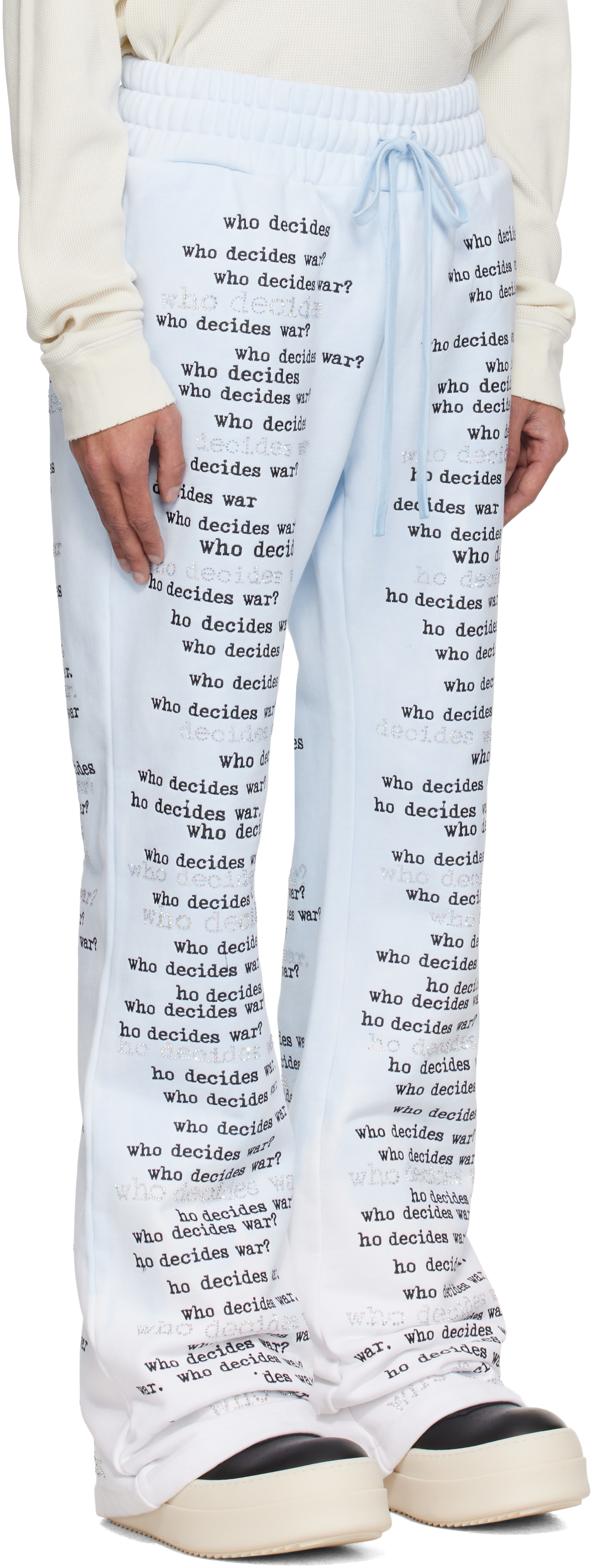 Who Decides War Blue Wdw Scripture Sweatpants In Sky